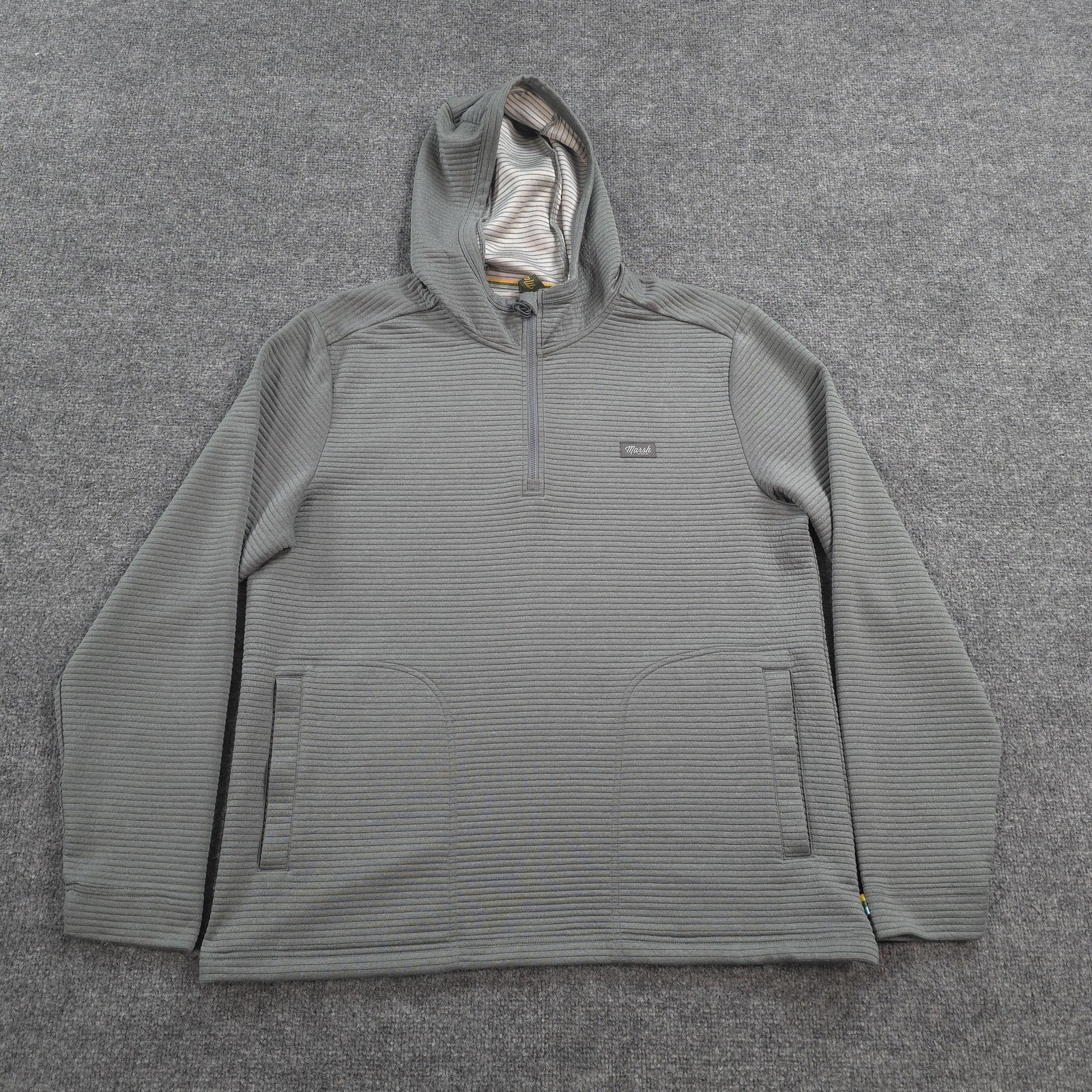 Marsh Wear Hoodie Mens XL Gray Sullivan 1/4 Zip Pullover Hiking Fishing Outdoors