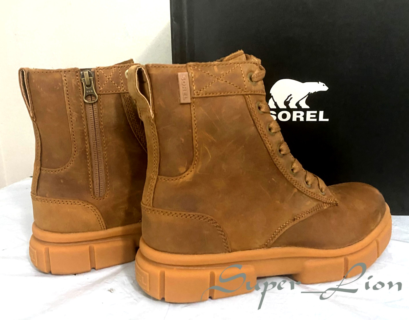 New Sorel Women’s Explorer STRT Waterproof Lace Up Boot – SIZE 6 – Velvet Tan