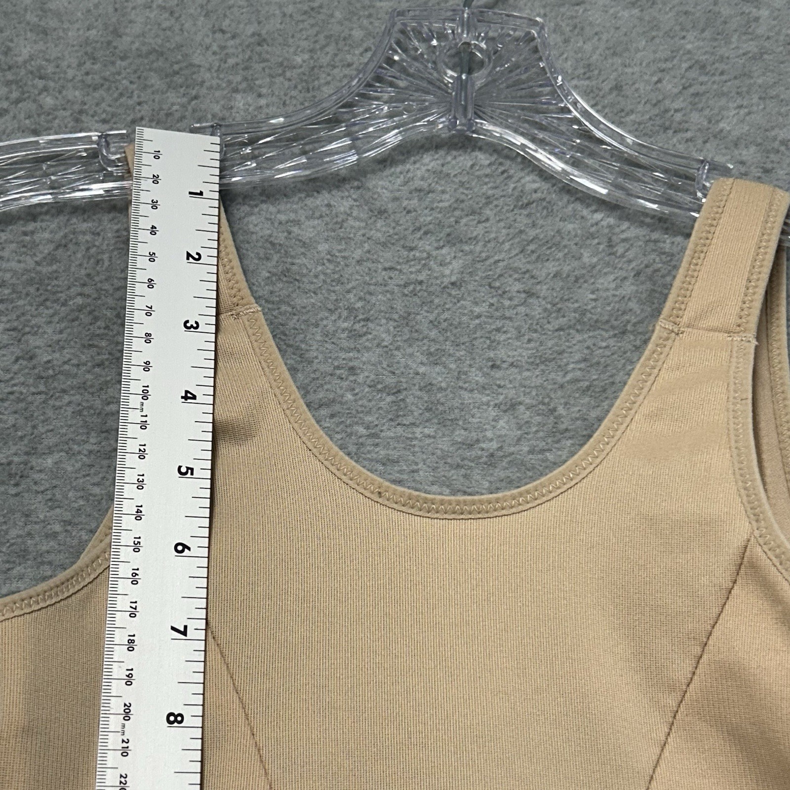 CUPID Open Bust Slimming Control Stretch Shapewear M Beige Tan Cami Tank