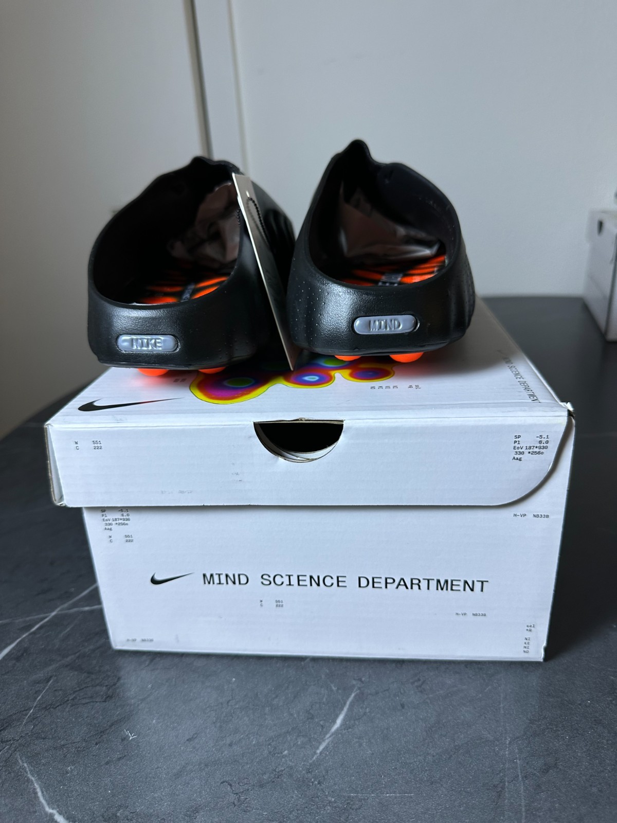 nike mind 001 slide White/Black size 8/8.5/9.5/10
