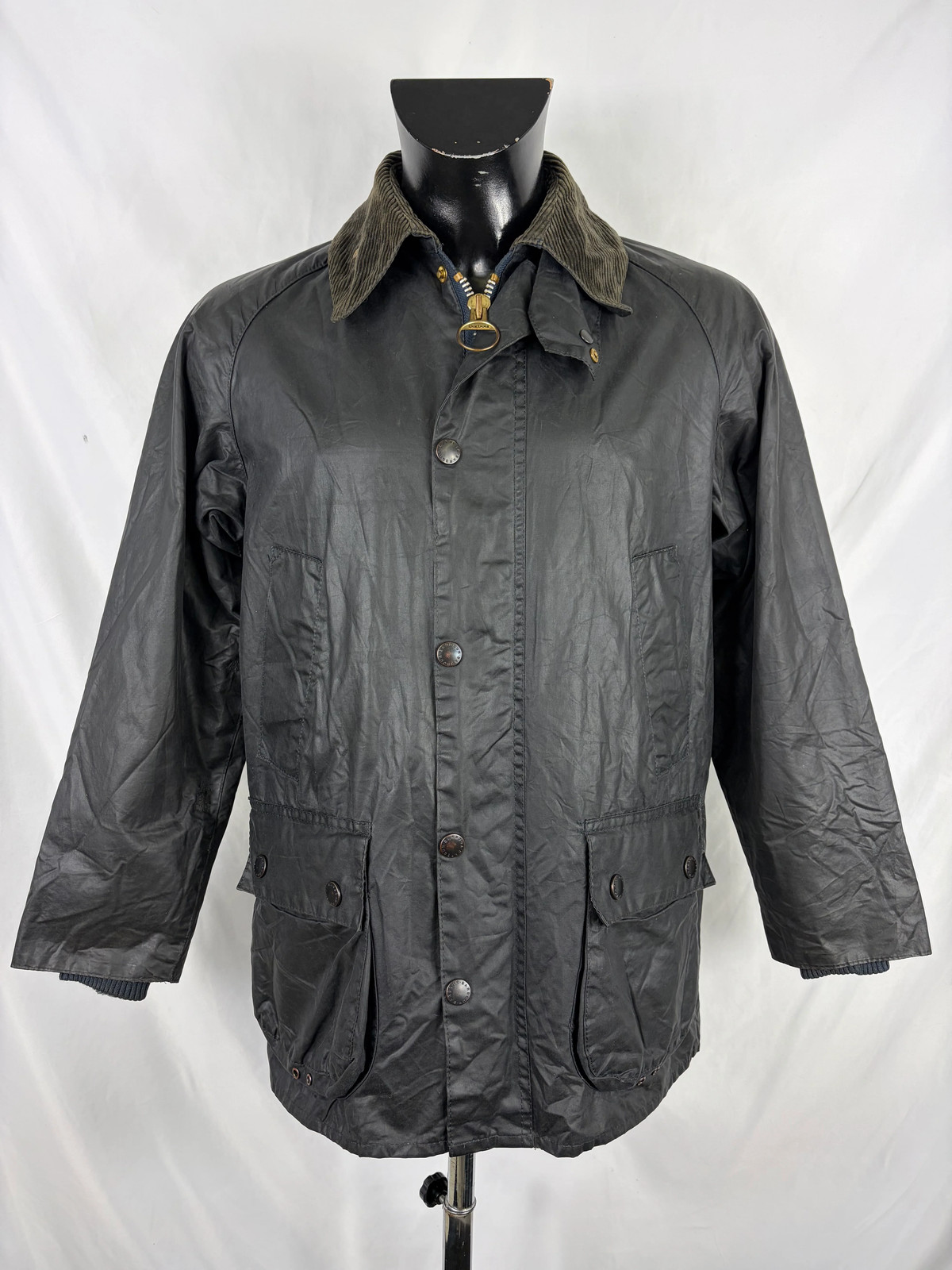 Barbour Bedale Vintage Waxed Blue C36/91CM Vintage Bedale Waxed Jacket Size …