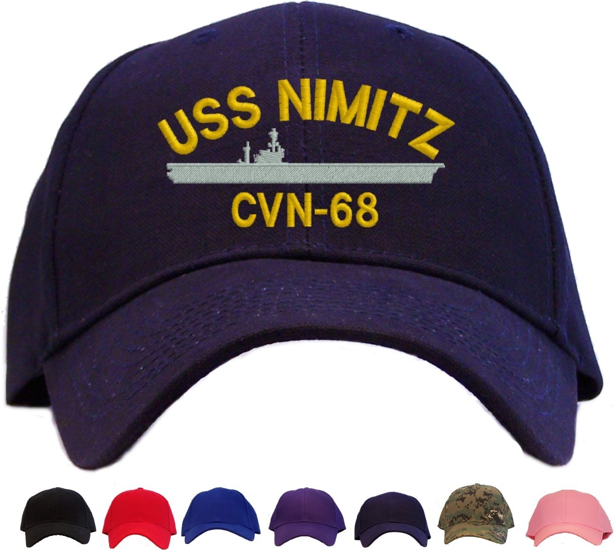 USS Nimitz CVN-68 Embroidered Baseball Cap – Available in 7 Colors – Hat