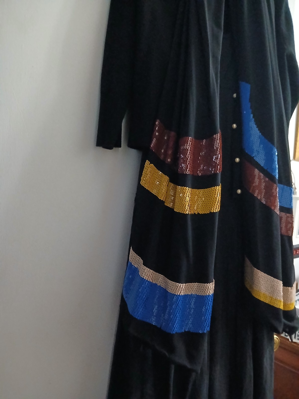 Gorgeous Emelio Puccio Multi Colored Silk and Sequin 84 Inch by 37 Inch Scarf