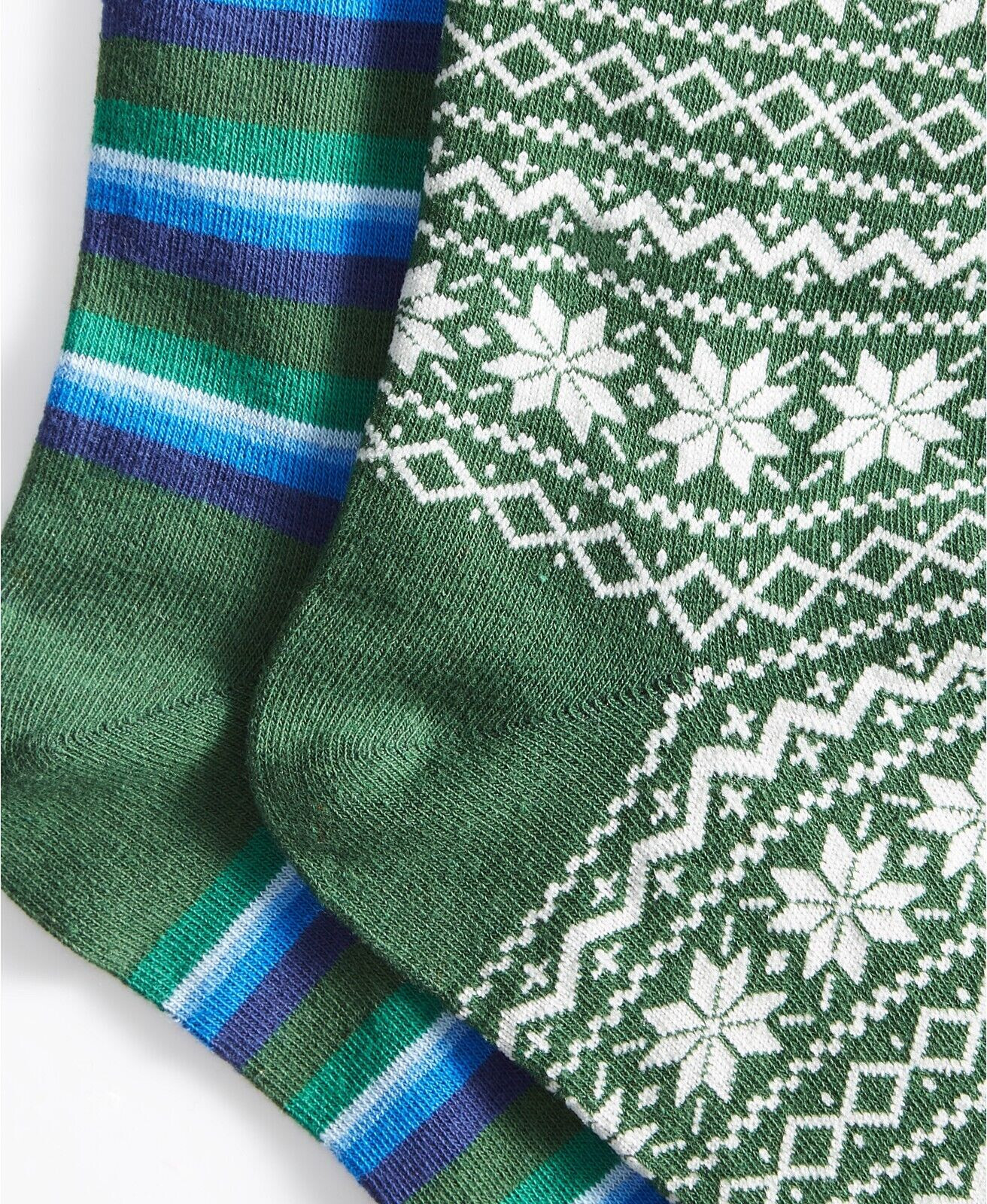 Club Room Men’s 2-Pack Crew Socks, Stripe Fair Isle, One Size