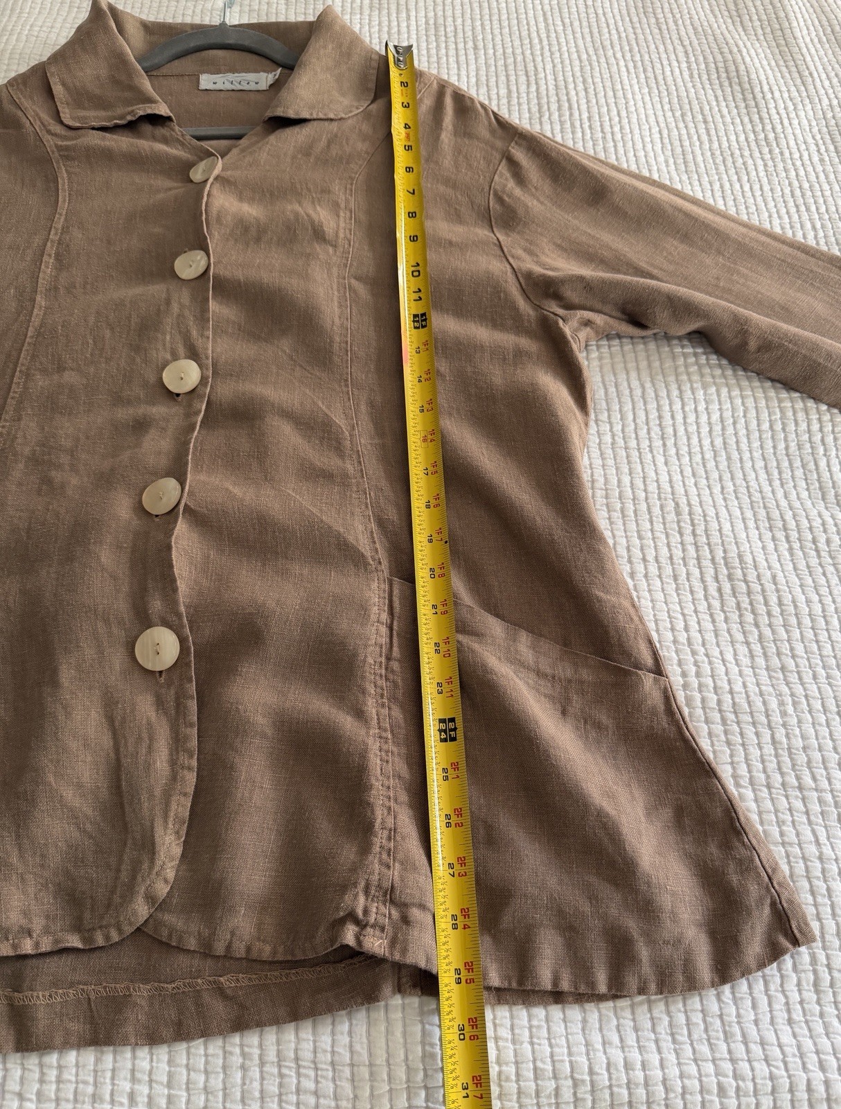 Willow Brand WMs Casual 100% Linen Button Shacket/Jacket Size M Cinchable
