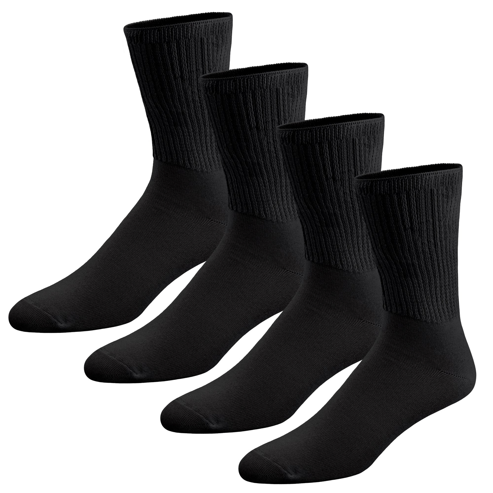 Thin Combed Cotton Diabetic Socks, Loose, Non-Binding Low-Crew Socks (Size 7-11)