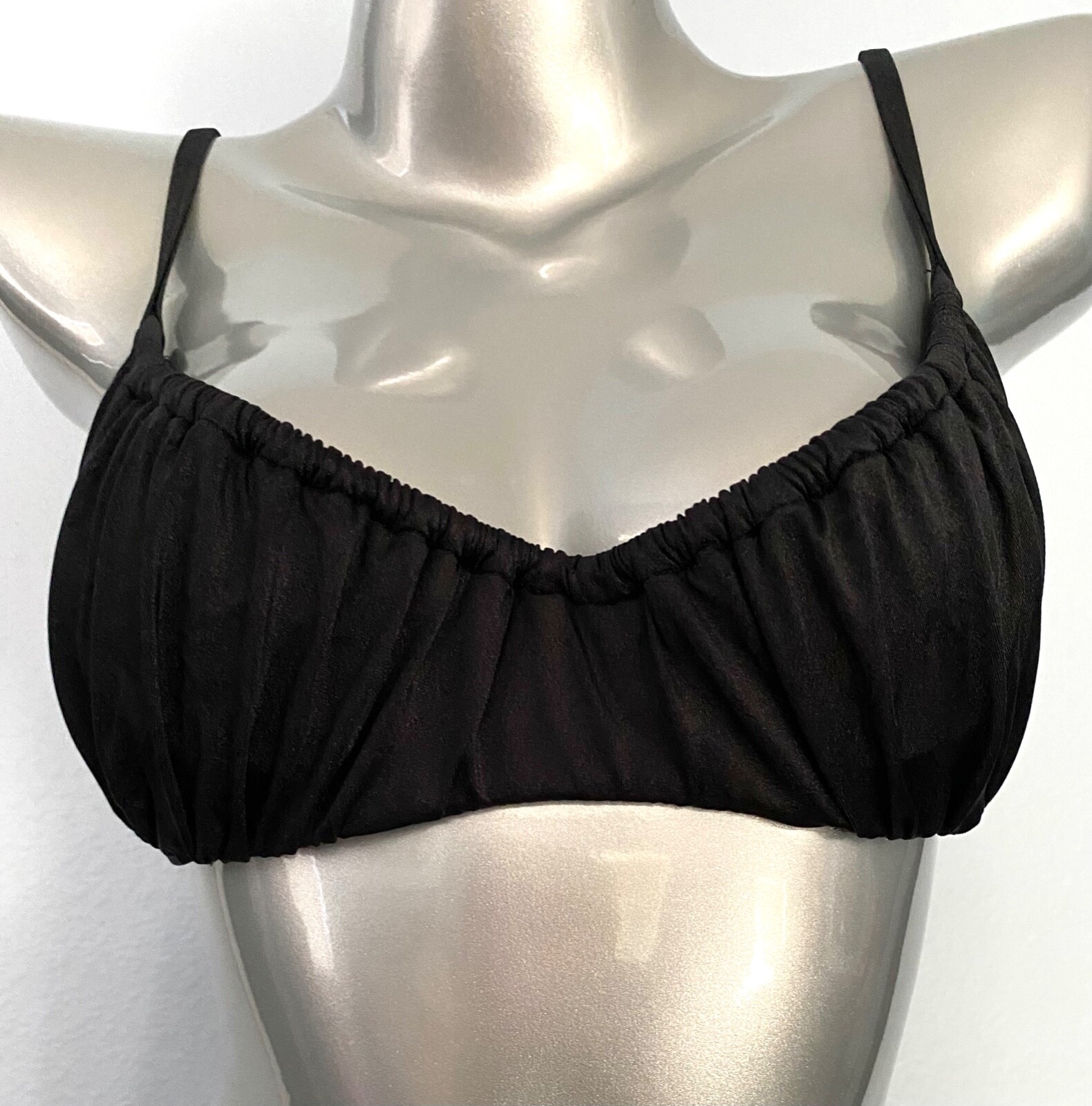 Victoria’s Secret Bikini Top Black Ruched Wicked Underwire Sling Swim Top