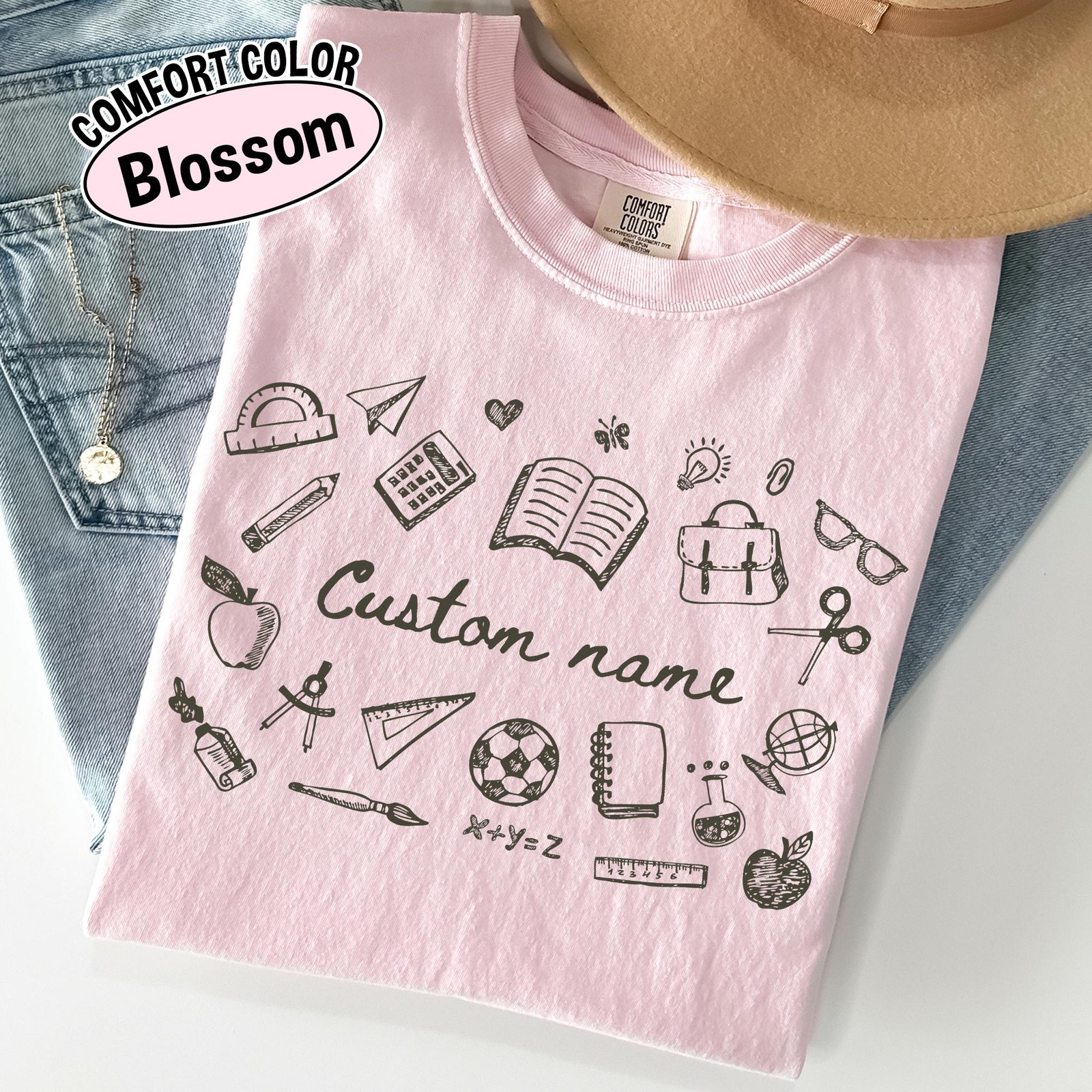 Comfort Colors® Custom Name Teacher Shirt, Coquette Personalized Teacher Gift Fo