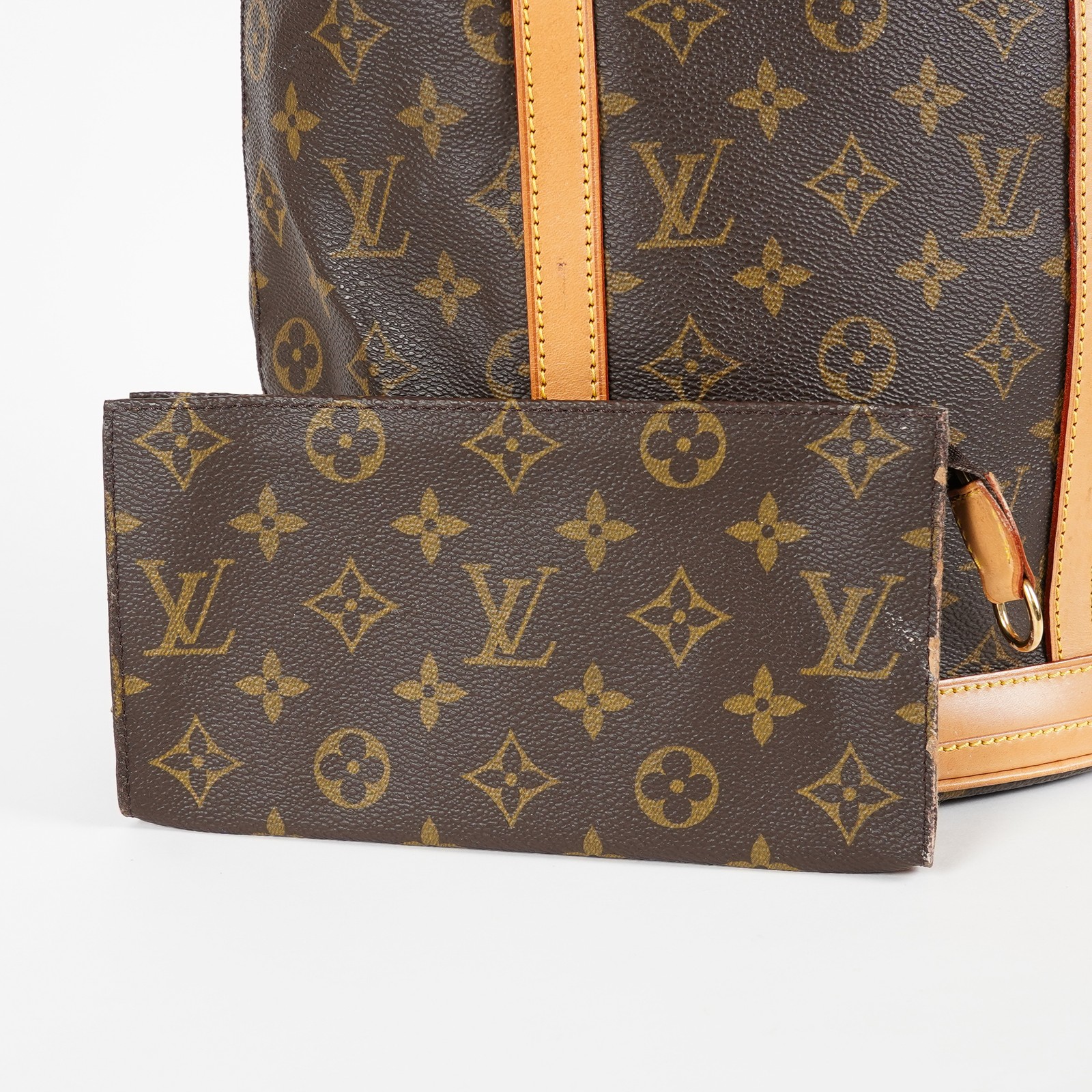 Louis Vuitton Monogram Bucket GM M42236 Tote Bag Brown w/Pouch Used 07E062420019