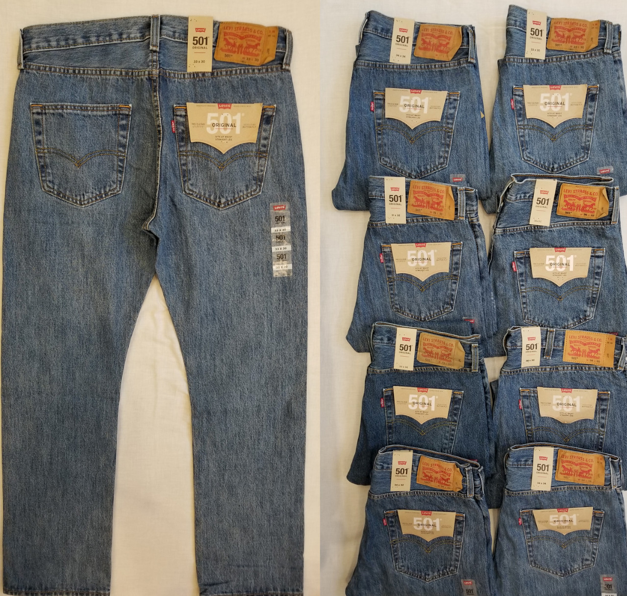 Levis 501 Original Fit Mens Jeans Medium Stonewash 31,32,33,34,36,38,40 #0193