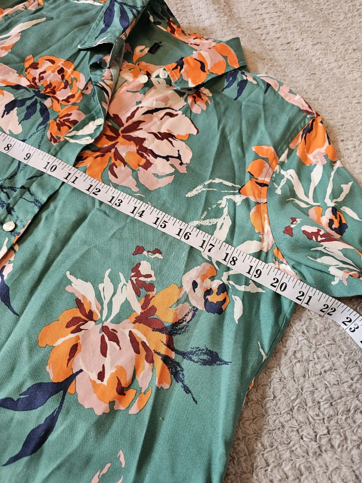GANT jade green floral peony print shirt dress 14
