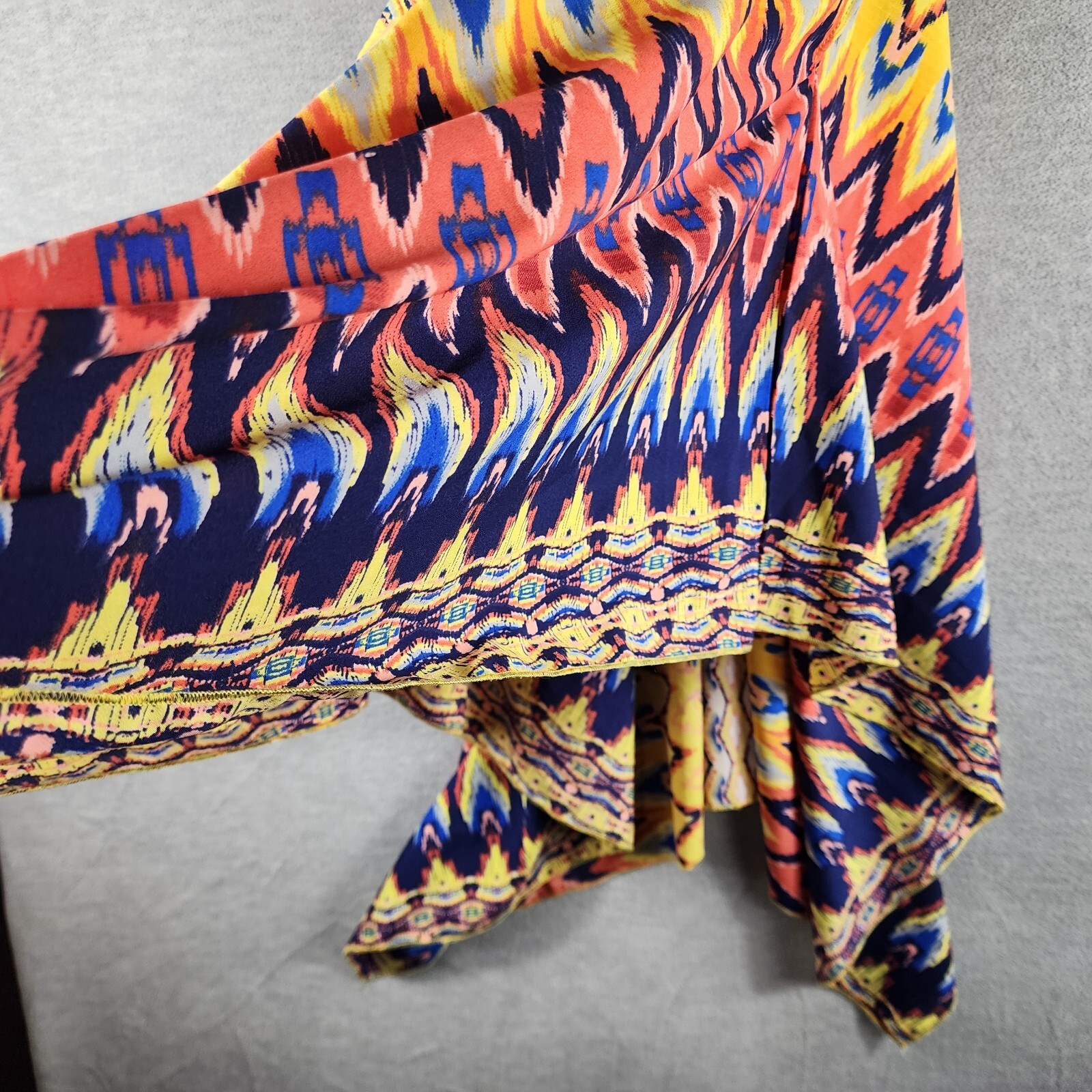 Unique Spectrum Cover Up Top Cold Shoulder Bold Print 2X Mulicolor Cruise Resort