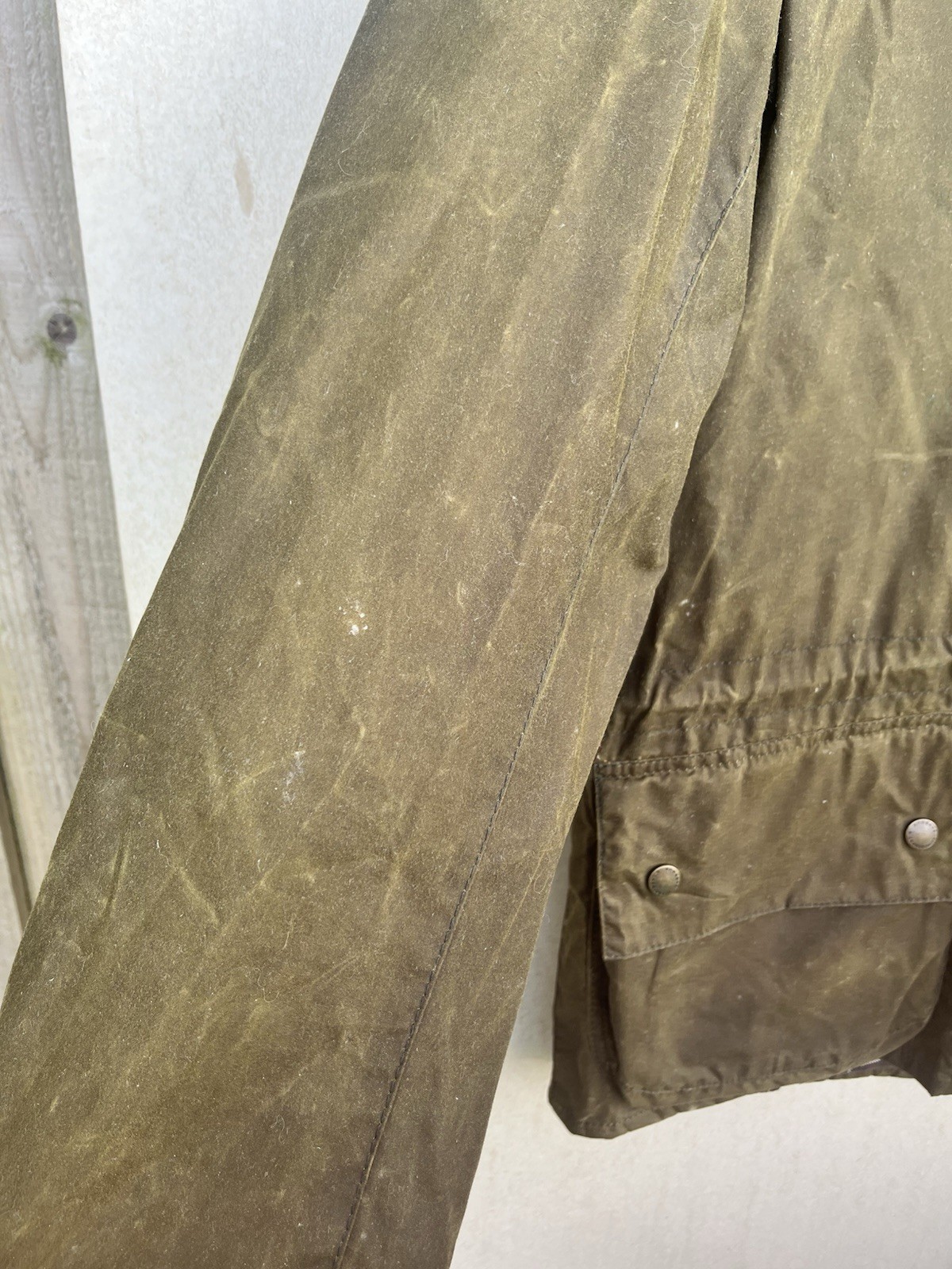 Barbour Dept B Solway Durham Wax Jacket Hooded Beeswax Men’s Olive – Small