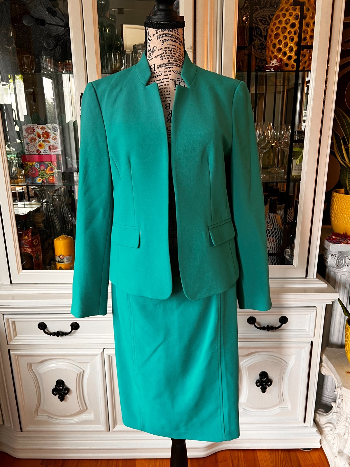 LOFT Teal Skit Suit Blazer 6P and Skirt 4