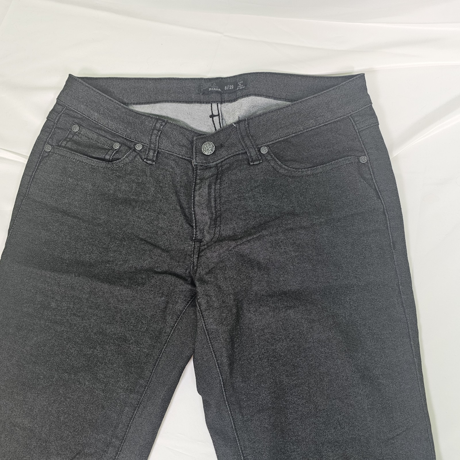 PrAna Size 8/29 Womens Charcoal Grey Organic Cotton Blend Straight Stretch Pants