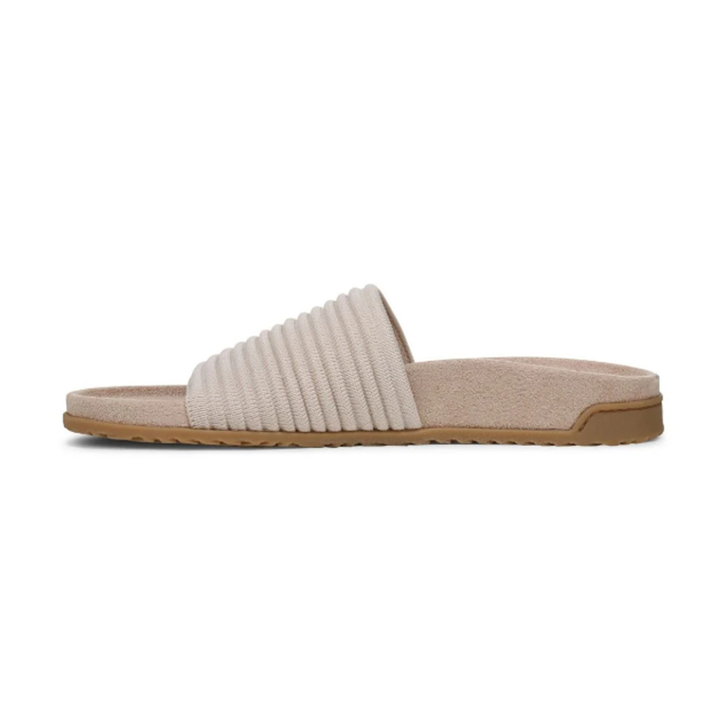 Vionic Evie Knit Slide Sandals Women’s Cream Orthotic Comfort Slip On