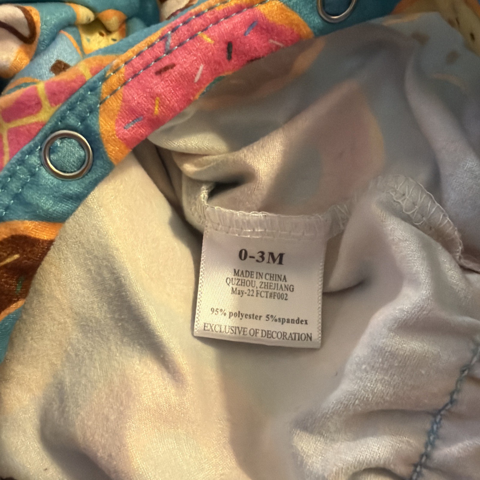 Pete +Lucy Pretty Doughnuts Romper Baby Girls Size 0-3 months