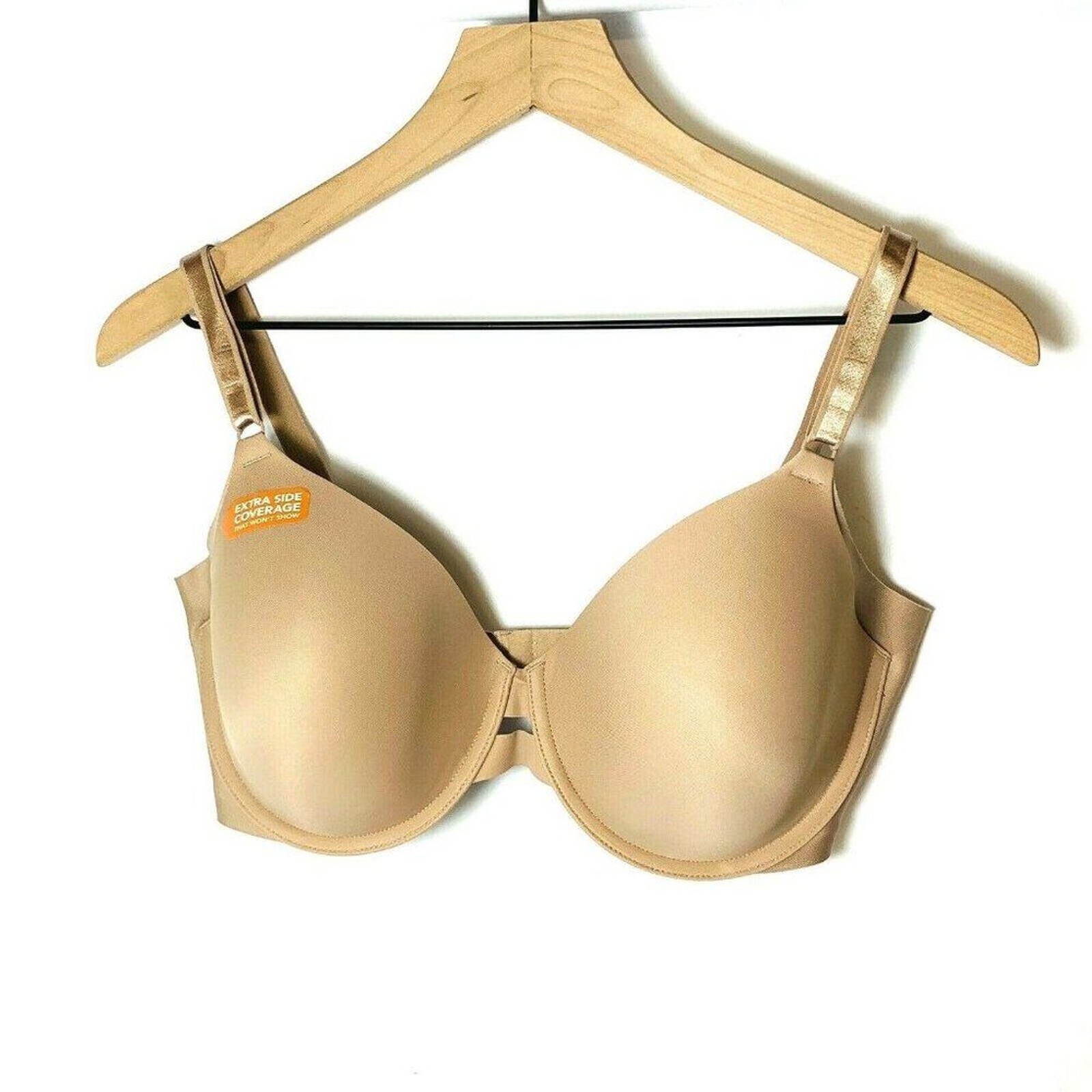 Warner’s 36DD Underwire T-Shirt Bra Nude Beige Extra Side Coverage NWT