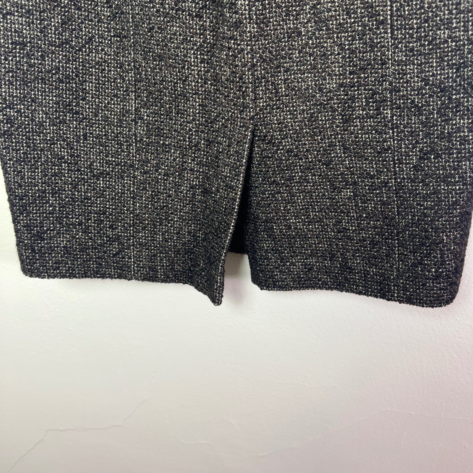 Ann Taylor Fine Italian Fabric Wool Blend Pencil Skirt Black Brown, Size 4