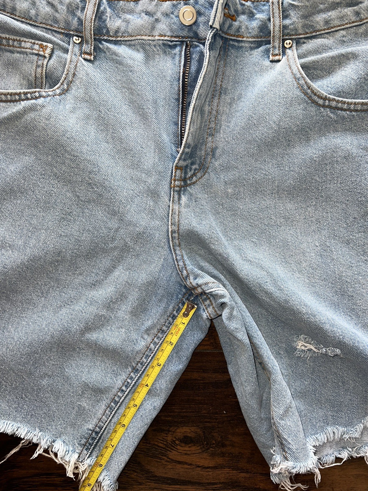 ASOS DESIGN Classic Rigid Denim Shorts in Light Stone Blue Wash Men Size W 34