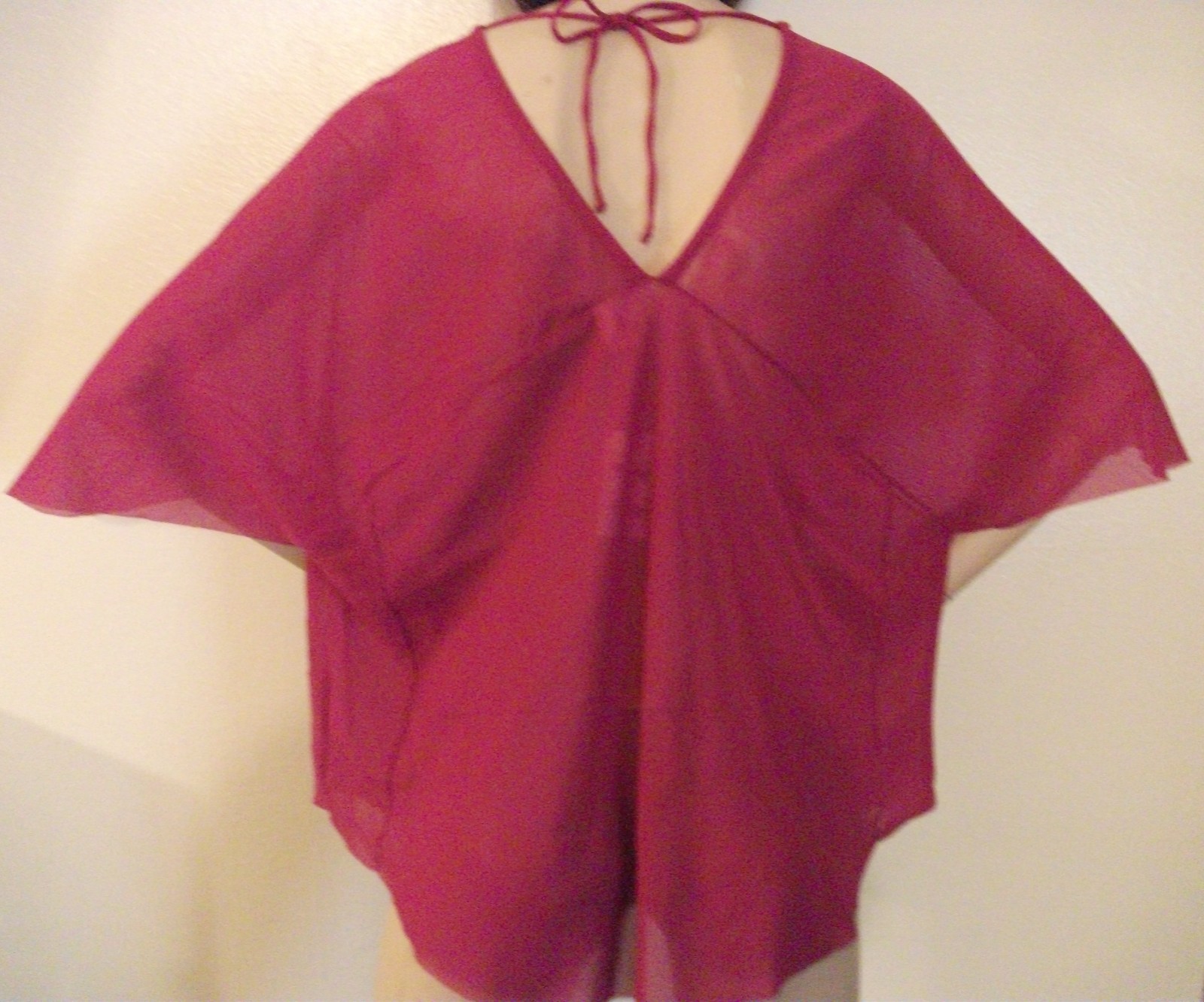 NWT MACY’S SWEET PEA BY STACY FRATI FUSCHIA PINK BATWING COVER UP TOP SIZE MED