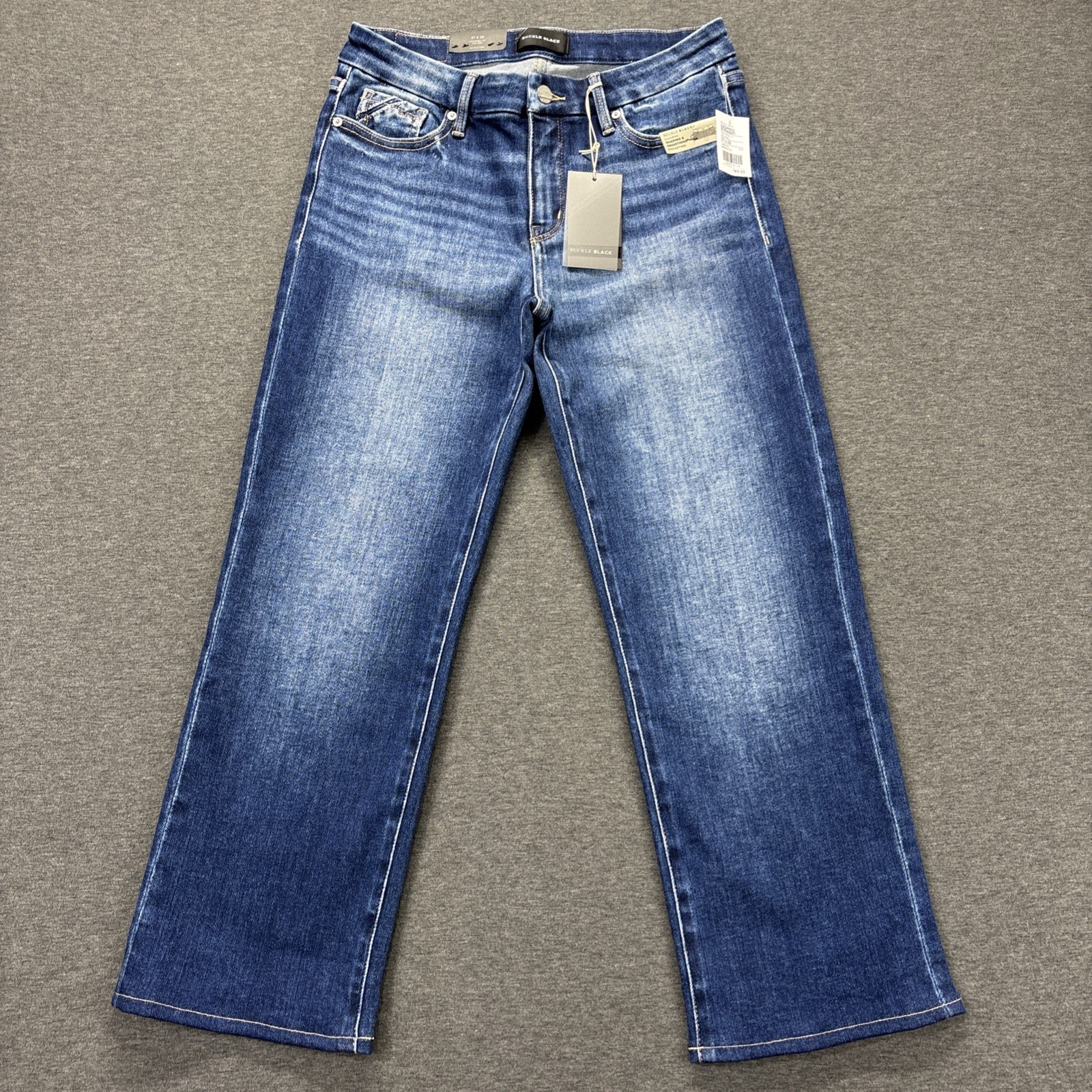 Buckle Black Fit No 53 Cropped Straight Jeans Womens fIT-28×27 TAG-27×28 NEW