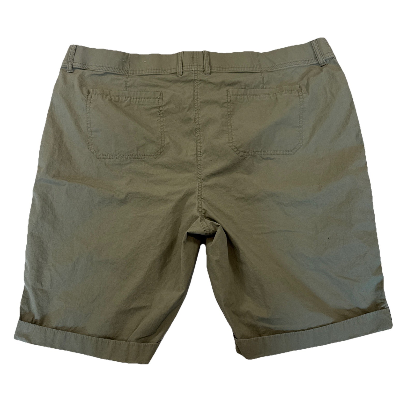 Chicos Womens Shorts 3.5 18 Olive Green Cargo Buttoned Hem Casual Utility