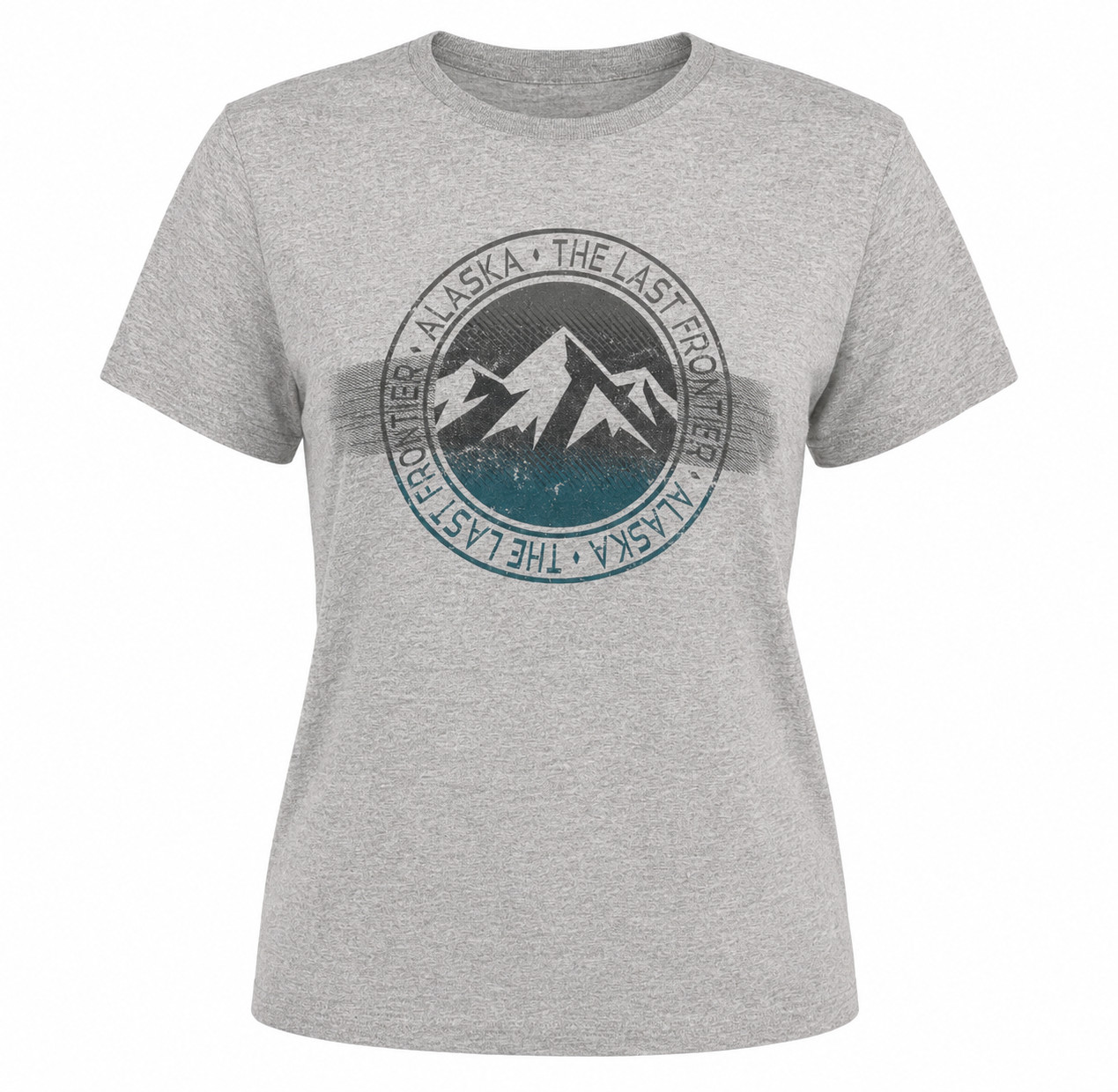 Alaska The Last Frontier Graphic T-Shirt Men’s Medium Gray Souvenir Tee