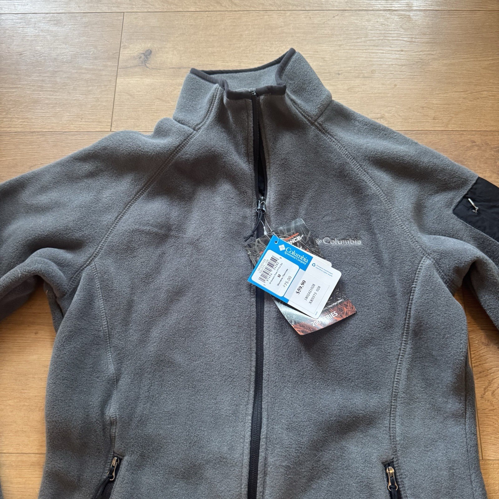 Women’s Columbia Dawson Full Zip Fleece Jacket Gray Zip Pocket Medium M New NWT