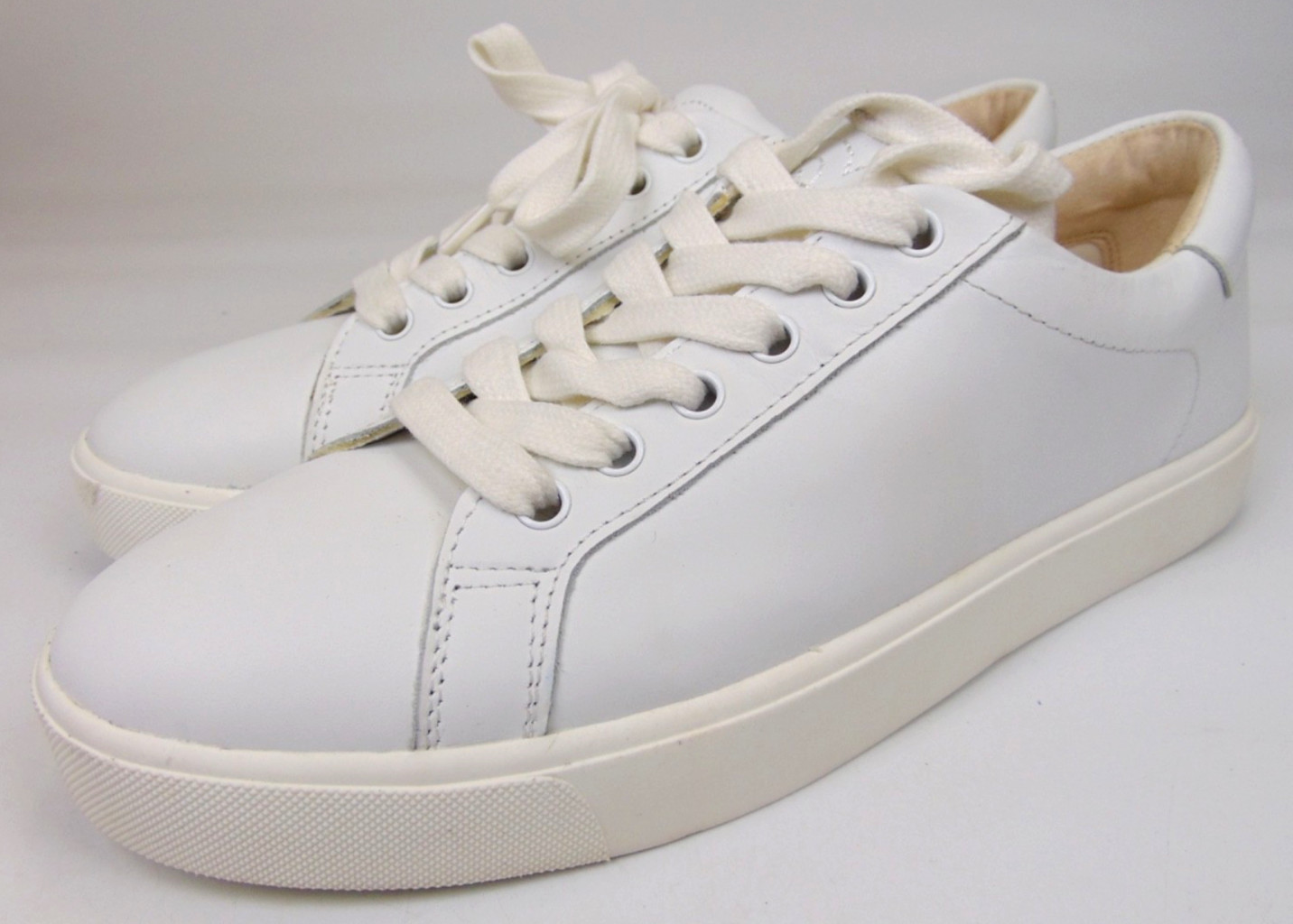 NEW! Sam Edelman Ethyl White Leather Low Top Fashion Sneaker Womens Size 8.0 Med