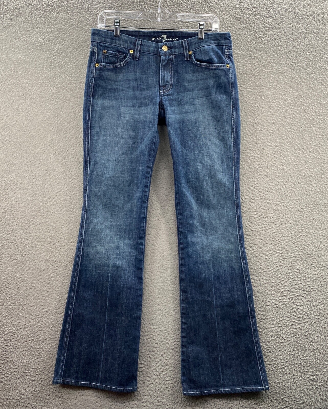 7 For All Mankind Jeans Womens 29 Blue Dark Wash Bootcut Low Rise Actual 30×31