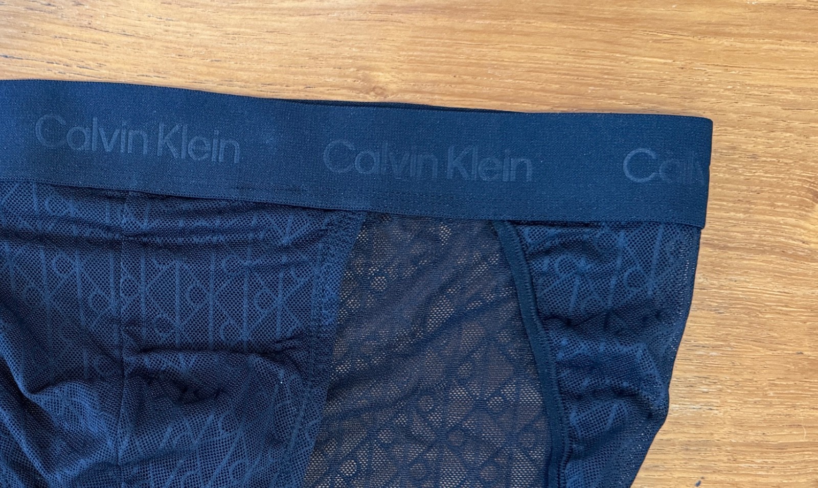 New Calvin Klein Microfibre Lace Brief, Black, Extra Large