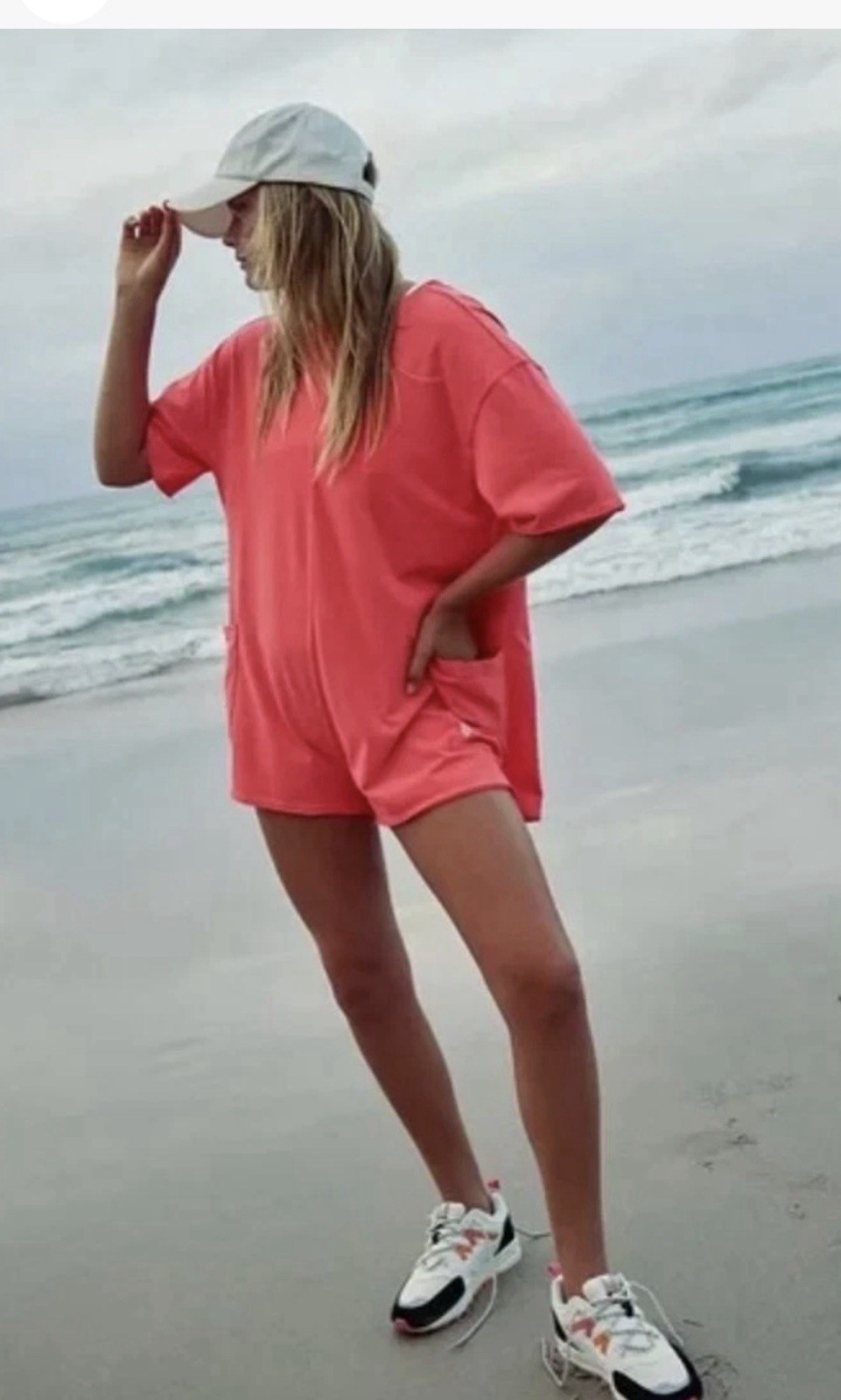 Free People / FP Movement Hot Shot Tee Romper Pink XS New** BB1464 BO1492