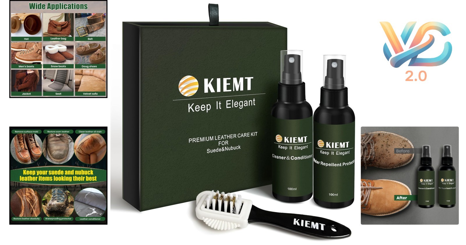 Leather & Suede Care Kit Leather Cleaner Conditioner Protector