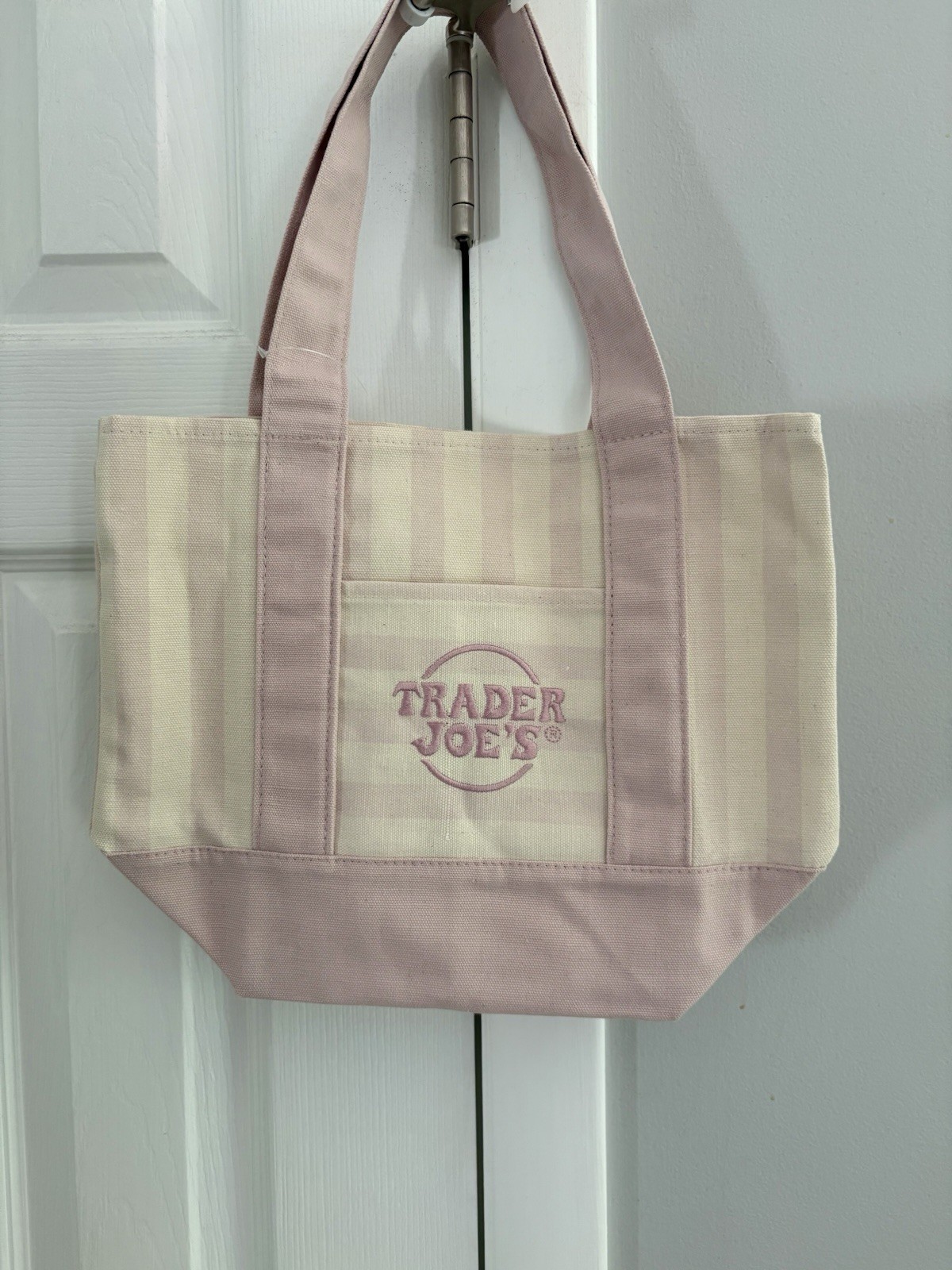 Trader Joe’s Mini Tote Pastel Pink Stripe Limited Edition Spring 2026 NWT RARE