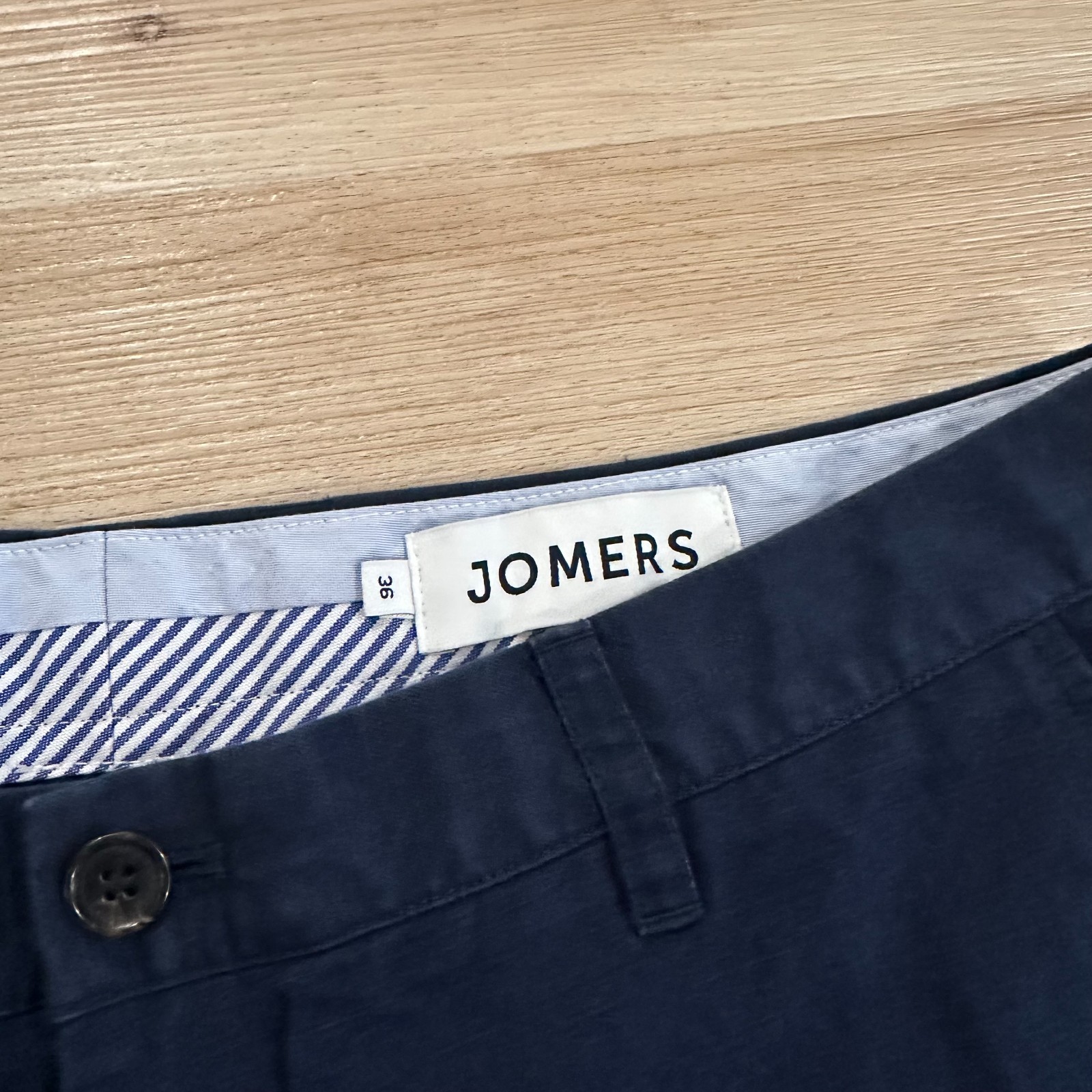 Jomers Van Wyck 10″ Navy Baird McNutt Linen Shorts, size 36, Navy