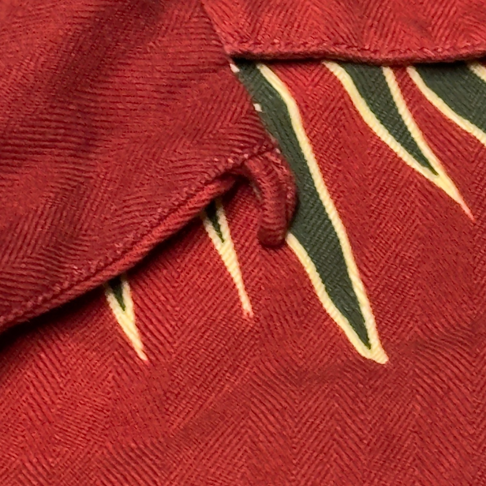 Tommy Bahama 100% Silk Bamboo Herringbone Shirt Hawaiian Camp Loop Button Large