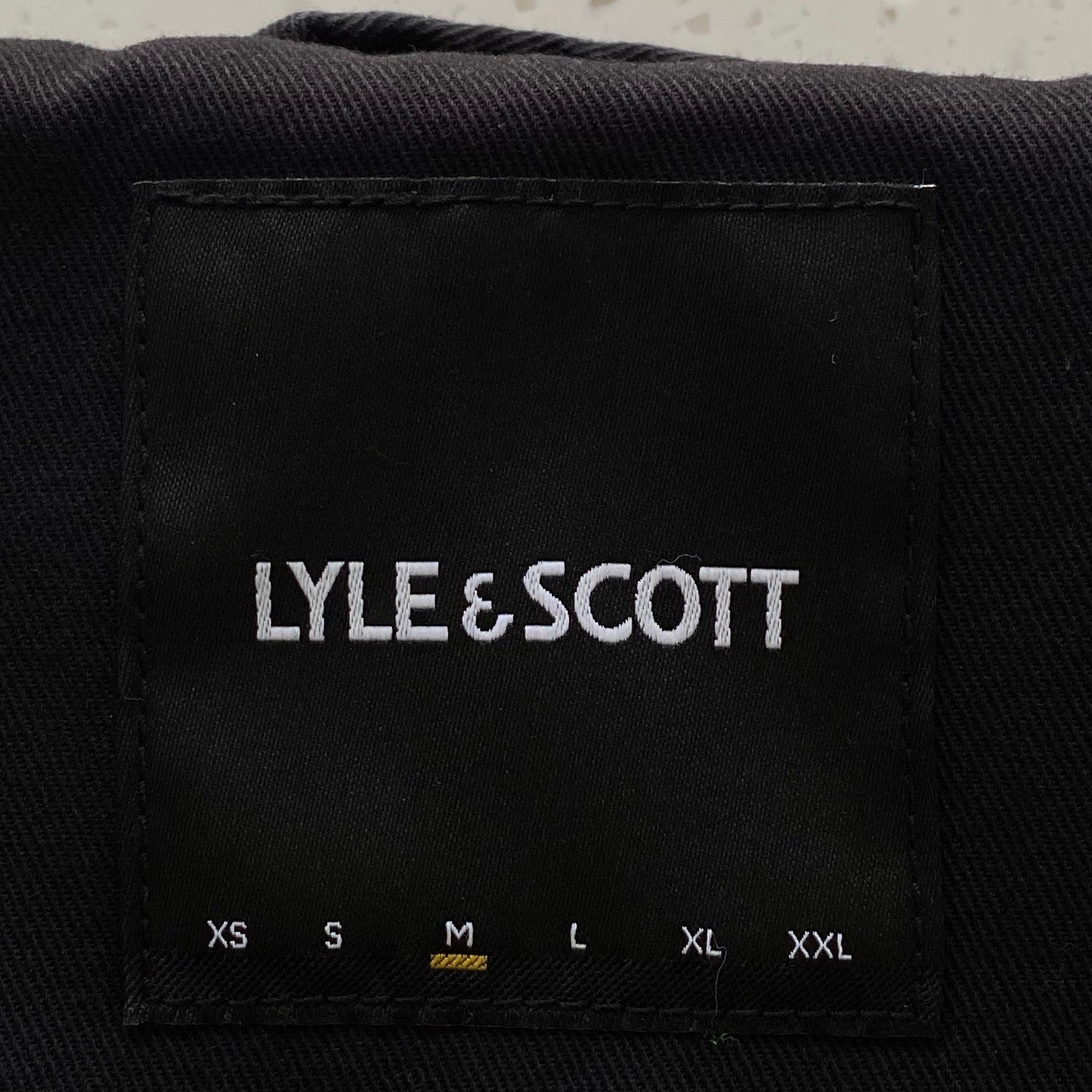Lyle & Scott Jacket Mens Medium Black Full Zip Hooded Cotton Khaki Green Lining