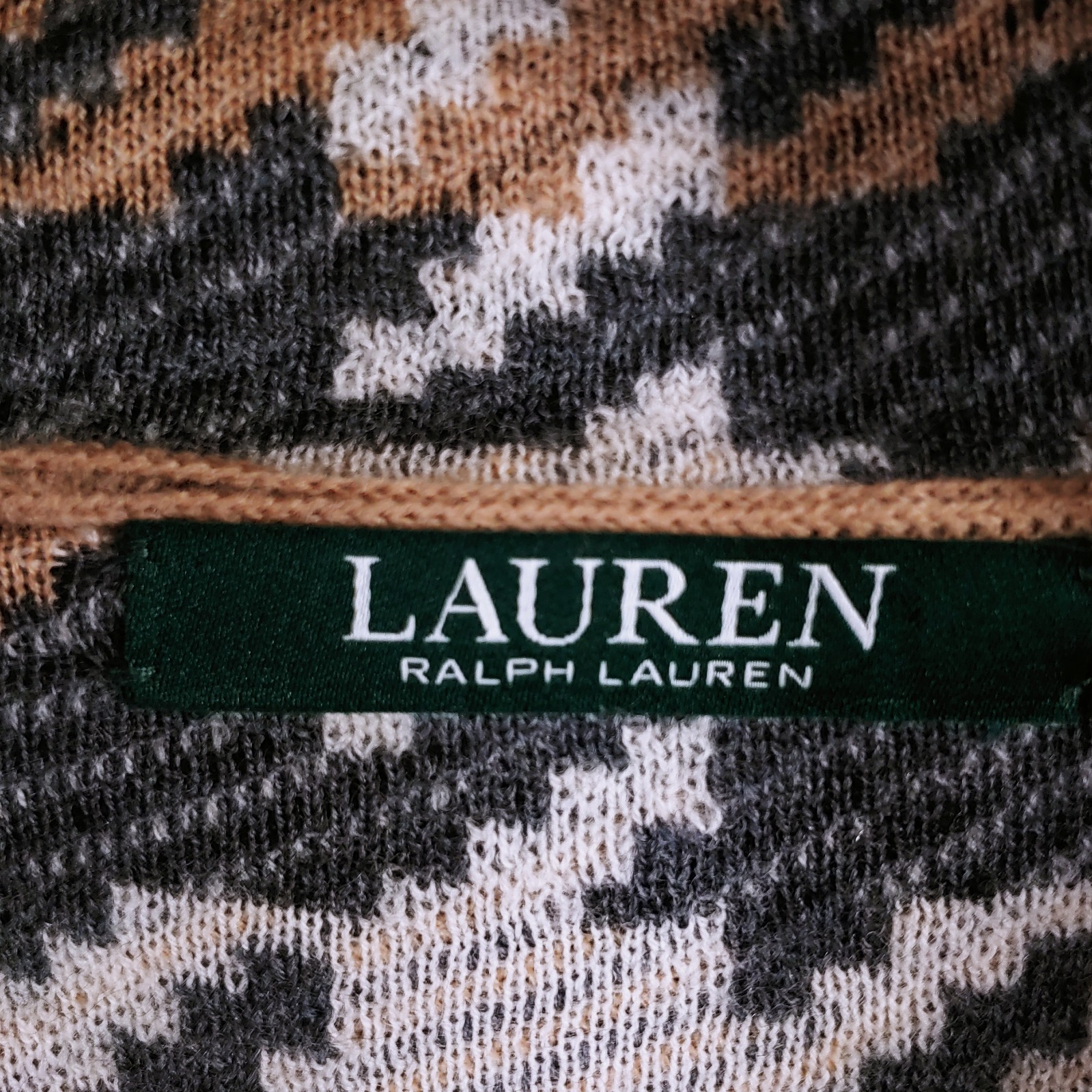 $305 New Lauren Ralph Lauren Long Coat Womens 1X OS Wool Jacket Geometric