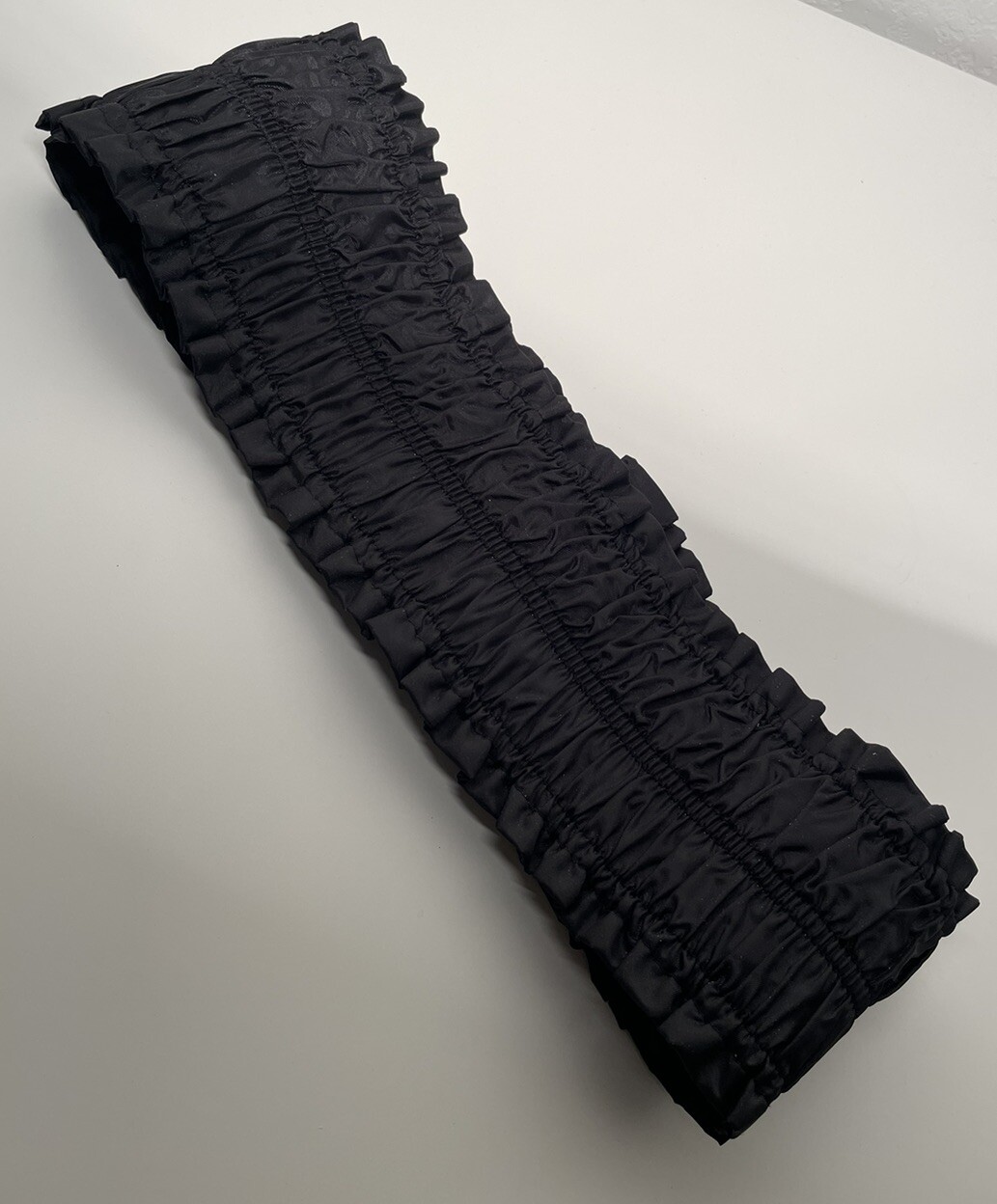 Cejon Ruched Black Elasticated Stretch Wide Belt M. Goth. Halloween.
