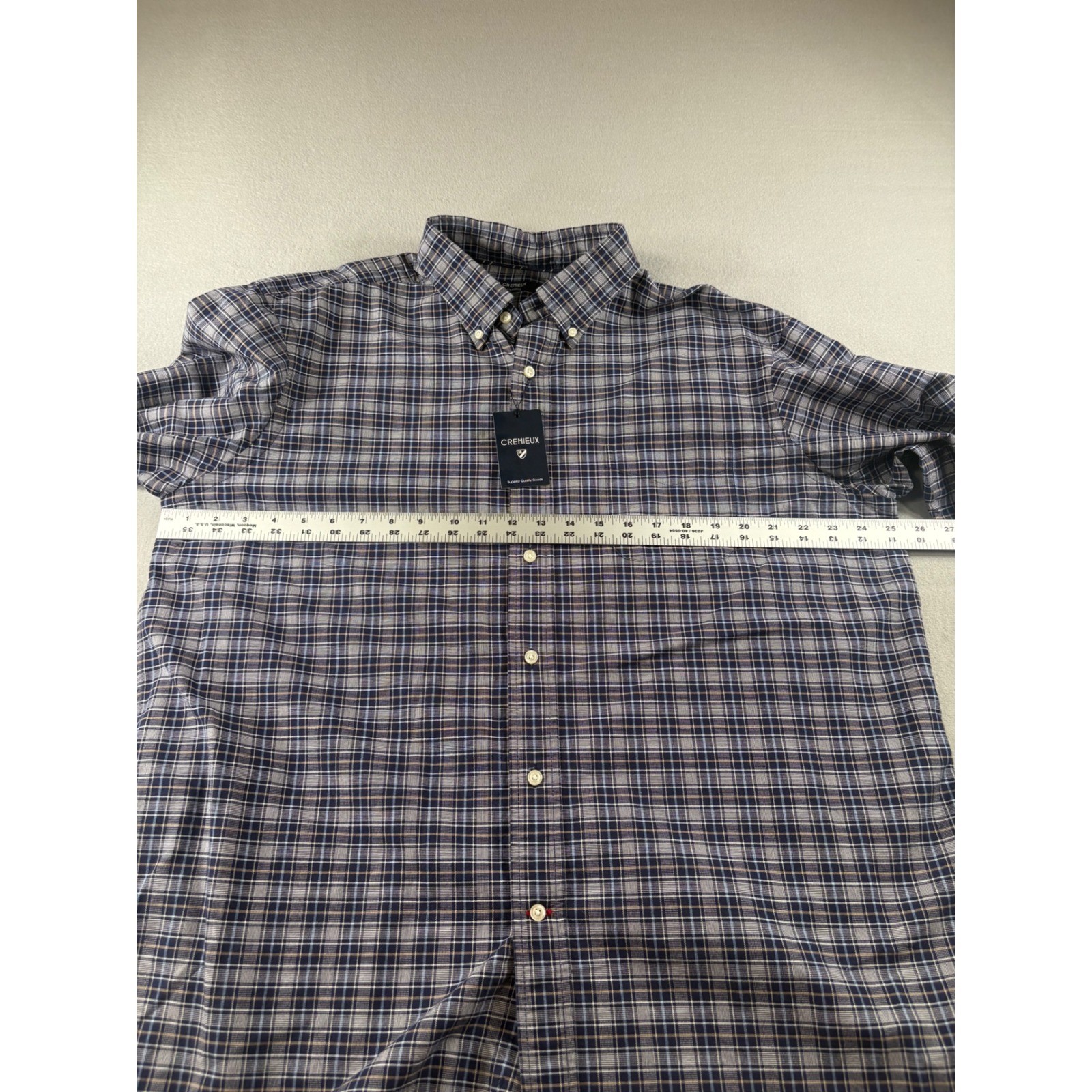 Cremieux Classics Mens XL Blue Brown Plaid Long Sleeve Button Down Shirt NEW