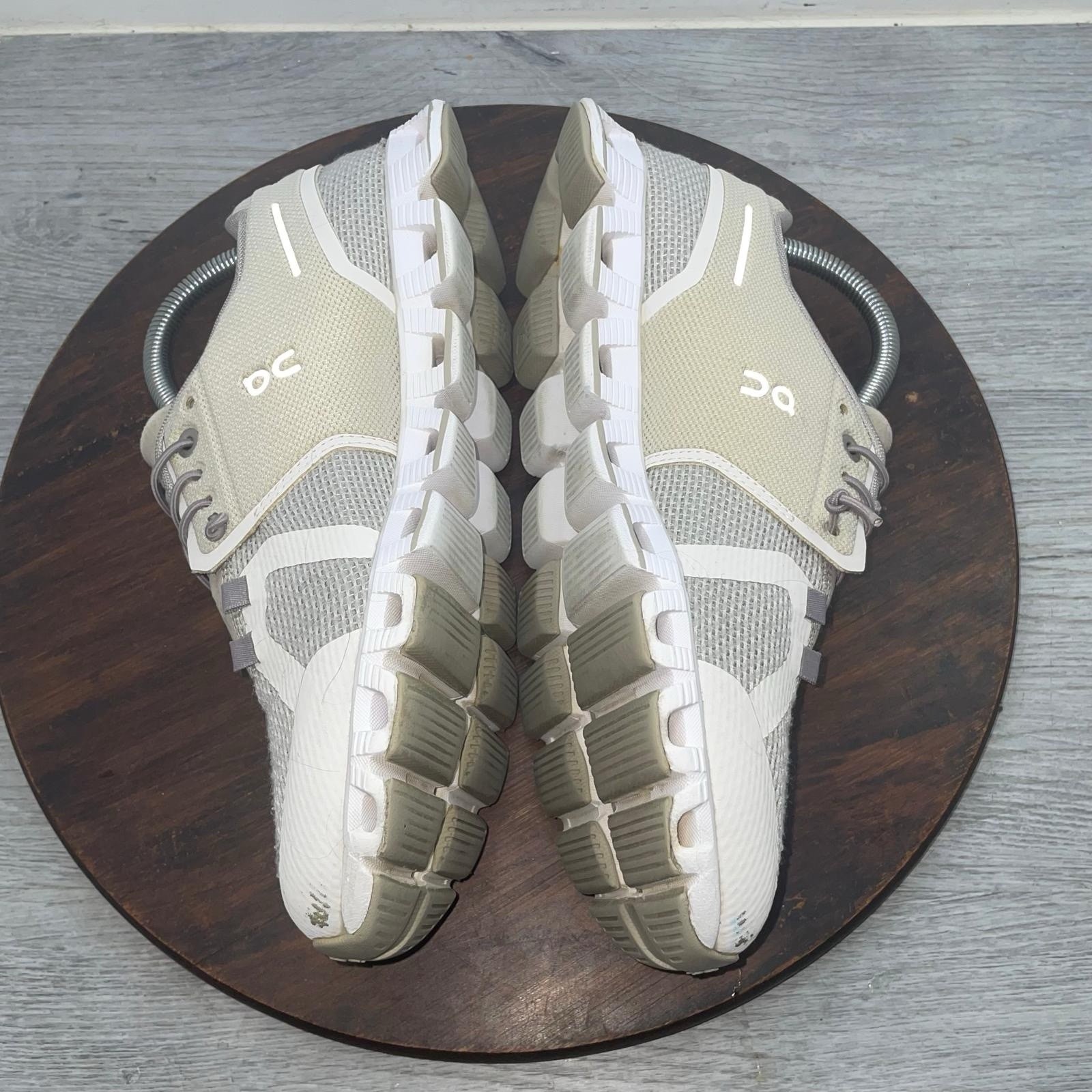 On Shoes Women’s 8 Cloud 5 Pearl White Mesh Low Top Running Athletic Sneaker