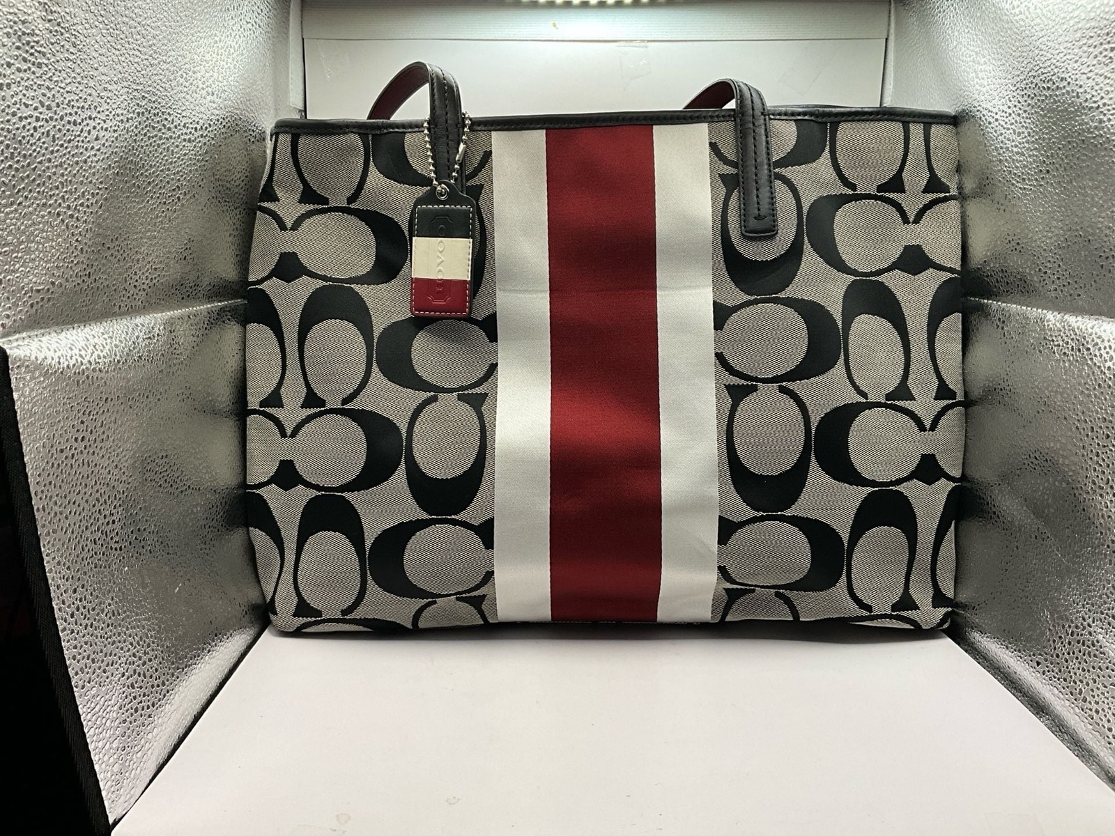 Coach Signature Stripe Tote Bag F1282-10054
