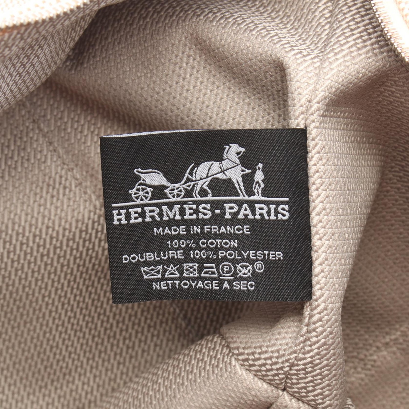 HERMES Bride a Brac GM Handbag pouch Toile H Natural Orange SHW Used Women