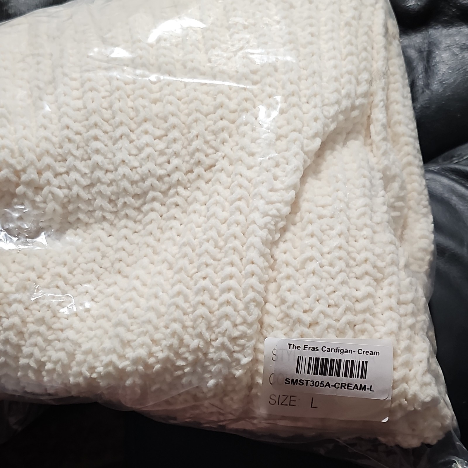 **FITS 3X** POL Cream Knit Open Front Cardigan Sweater w/ Pockets Women L