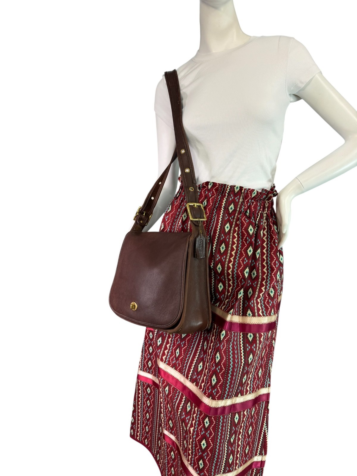 Vintage Coach Stewardess Bag Mocha Brown Leather Style M9C-9525 United States