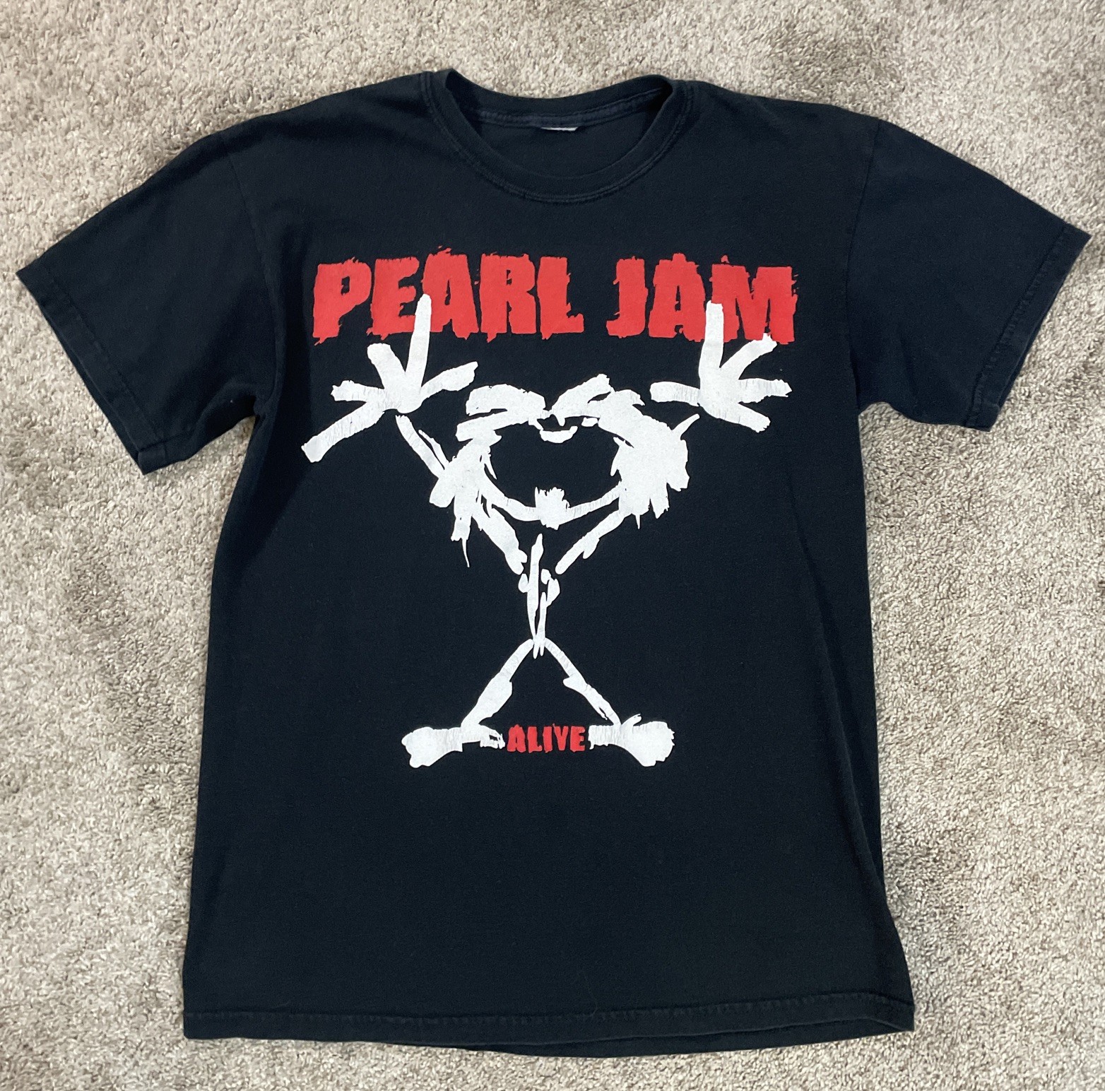 Vintage Pearl Jam T Shirt Alive Stick Double Sided Black Men’s Sz Med 90’s Y2k