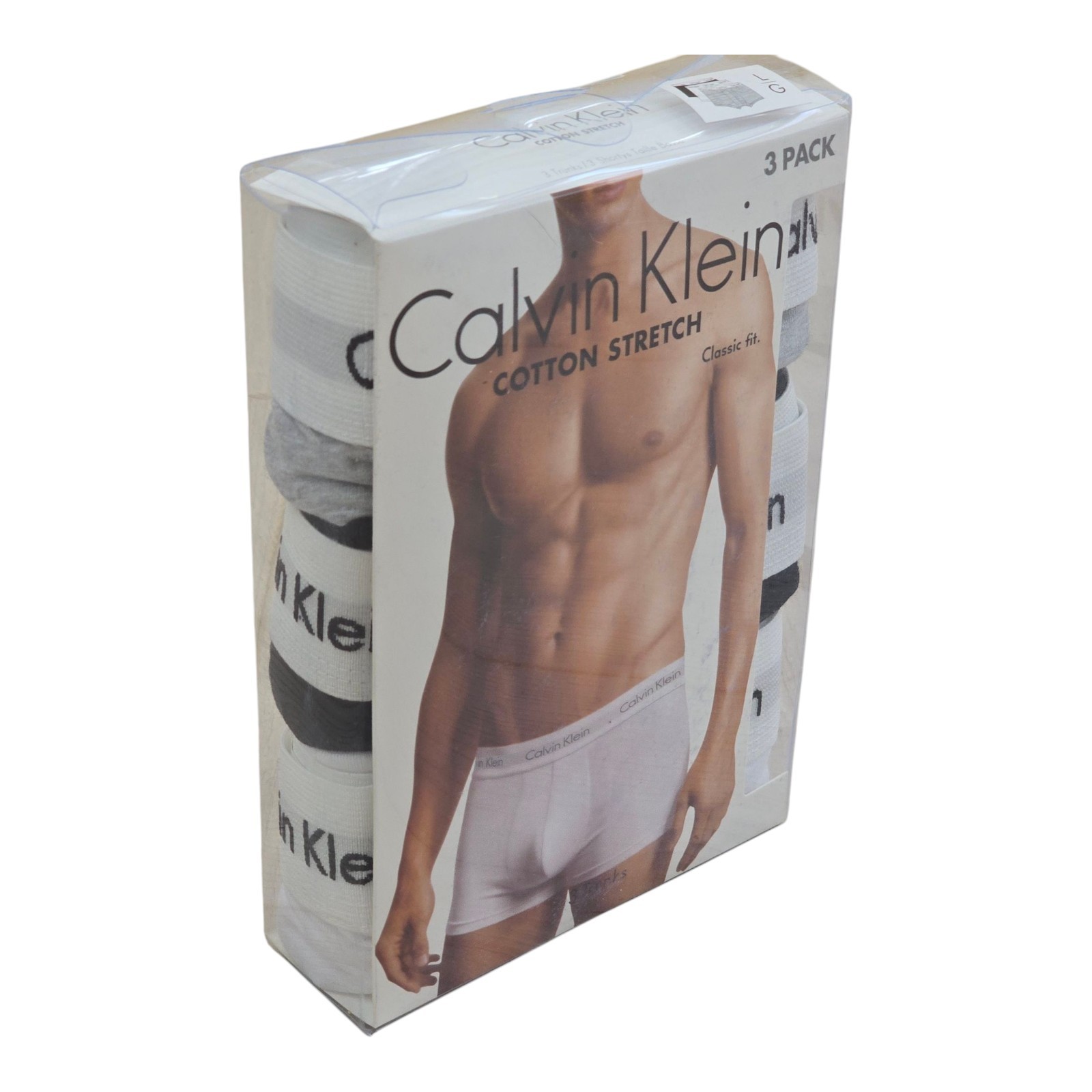 Calvin Klein Men’s Boxer Trunks 3-Pack Underwear Cotton Stretch Black Gray White