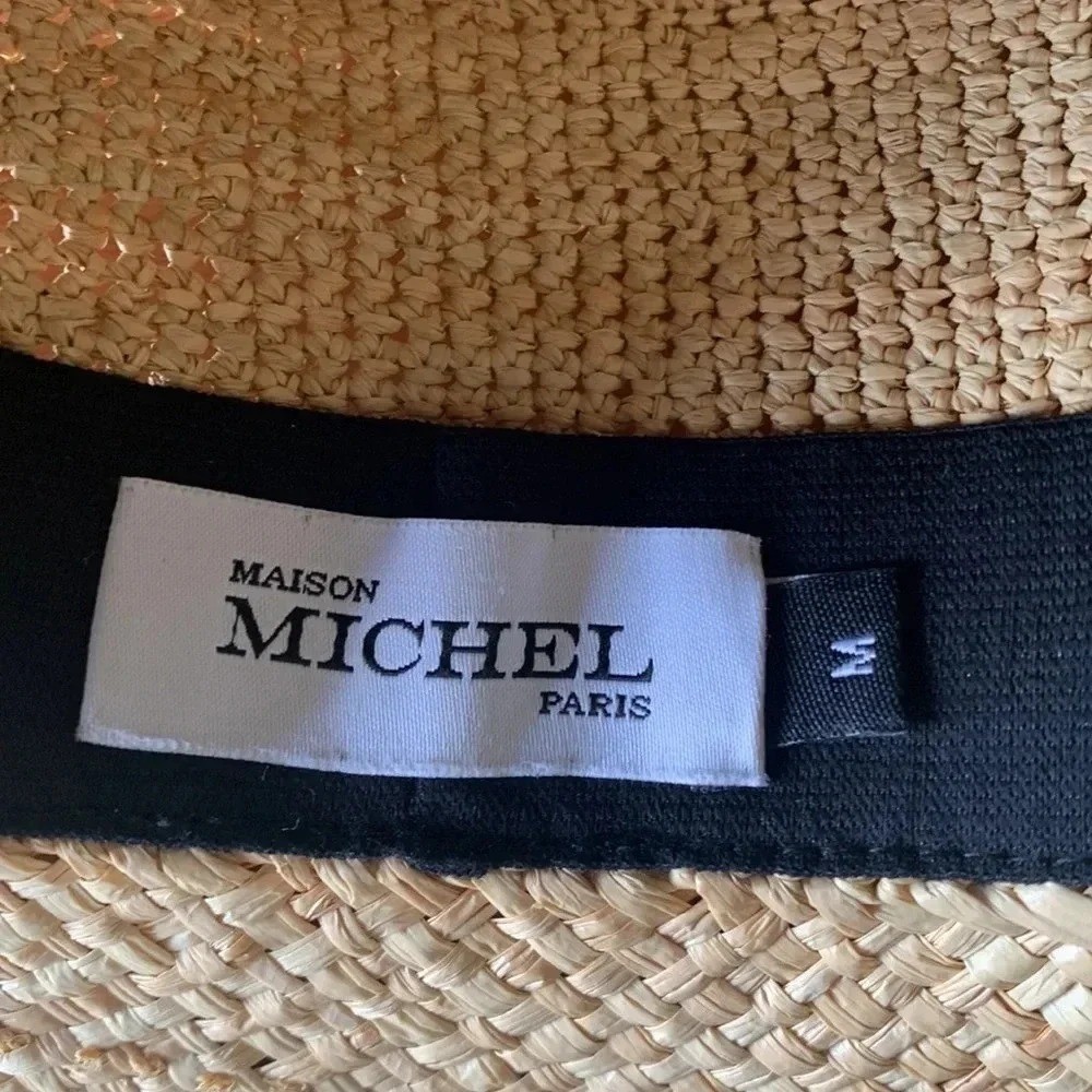 Like new in box MAISON MICHEL Paris Big Kate 20SS crochet straw hat size m