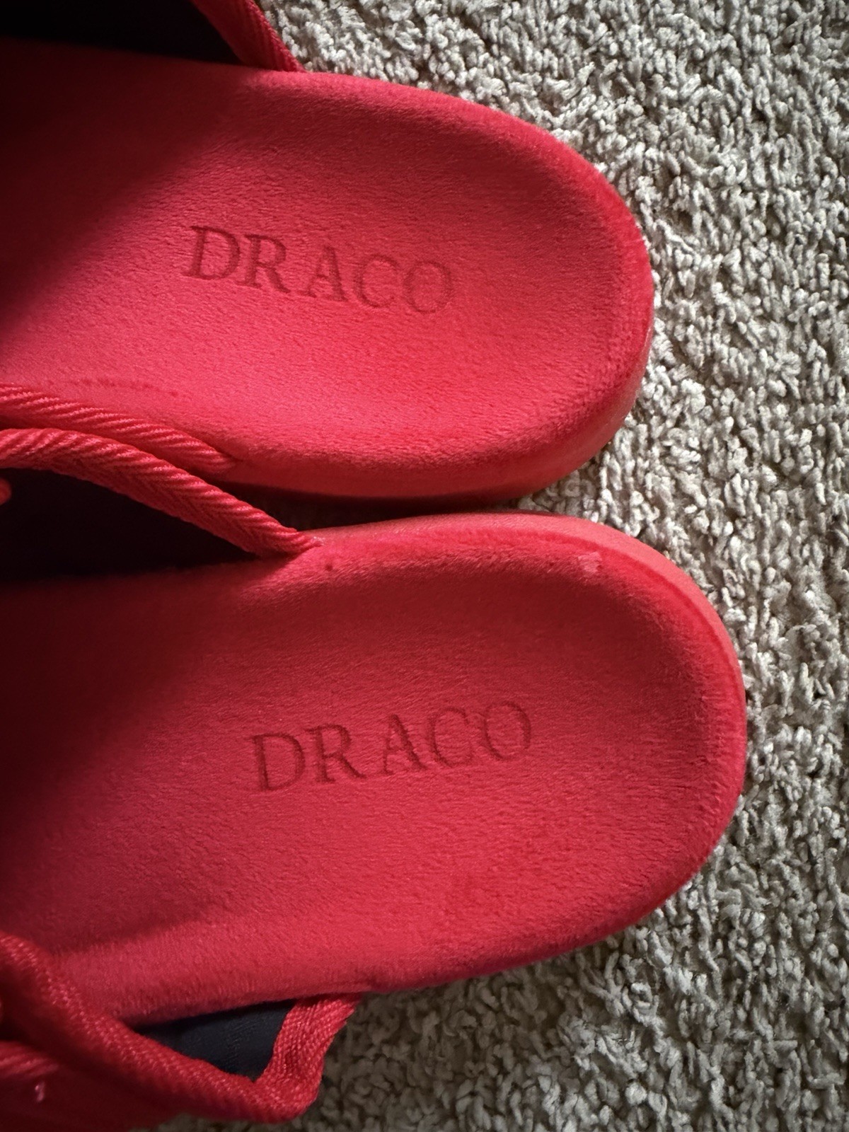 DRACO Men’s Red Slide Sandals Buckle Closure Logo Accent Size 11